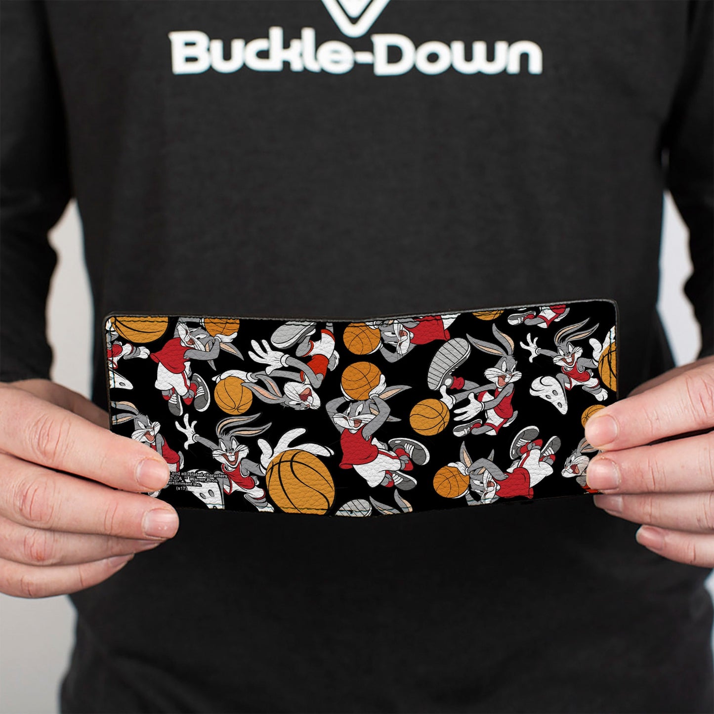Bi-Fold Wallet - Bugs Bunny Basketball Poses Scattered Black