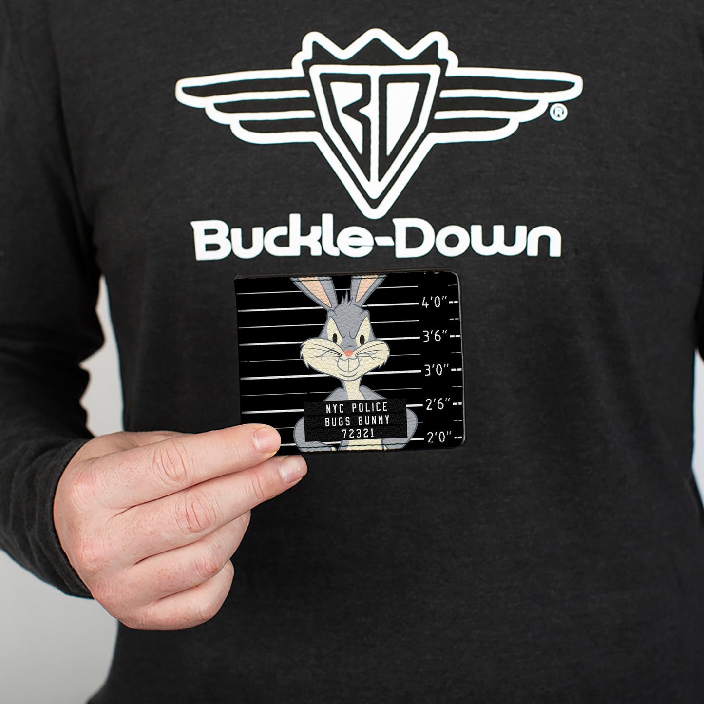 Bi-Fold Wallet - BUGS BUNNY NYC POLICE Mug Shot Black White