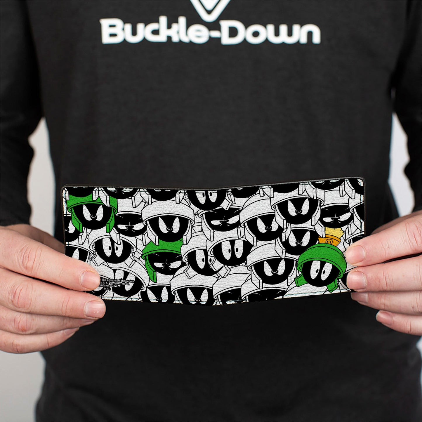 Bi-Fold Wallet - Marvin the Martian Expressions Stacked White Black Green Yellows