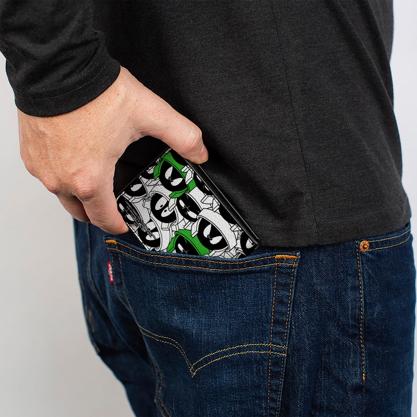 Bi-Fold Wallet - Marvin the Martian Expressions Stacked White Black Green Yellows