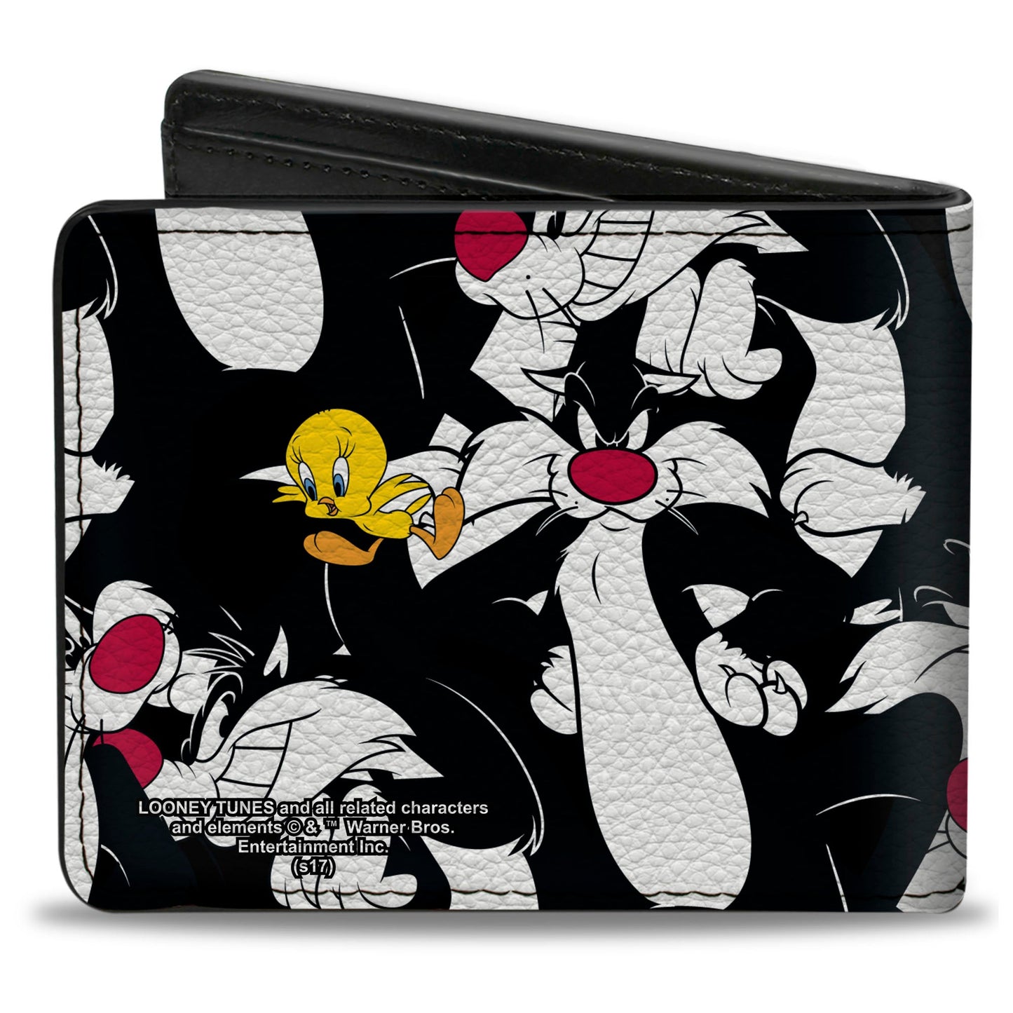 Bi-Fold Wallet - Sylvester and Tweety Poses Scattered Black