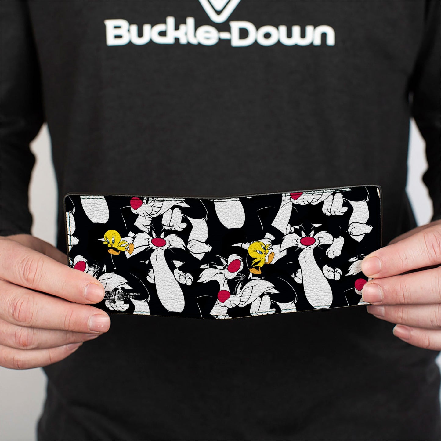 Bi-Fold Wallet - Sylvester and Tweety Poses Scattered Black