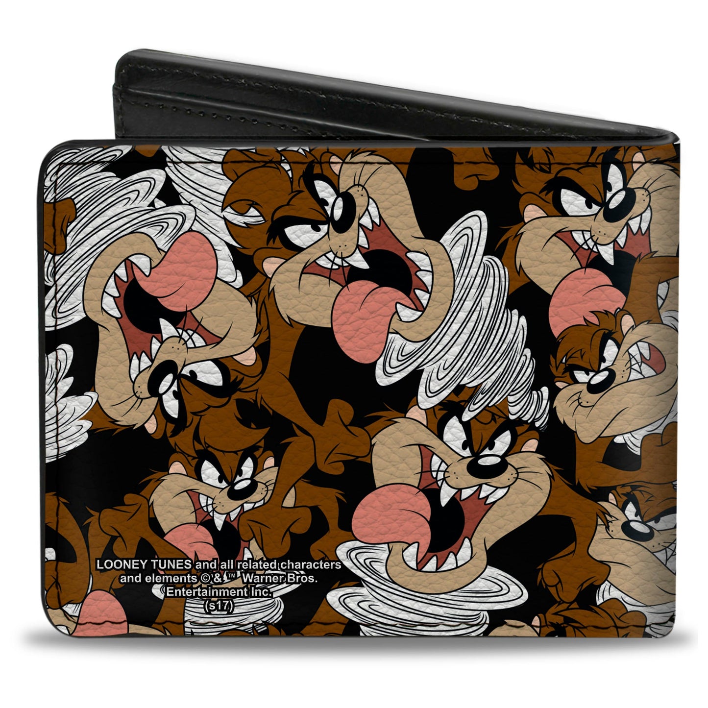 Bi-Fold Wallet - Tasmanian Devil Vortex Poses Scattered Black