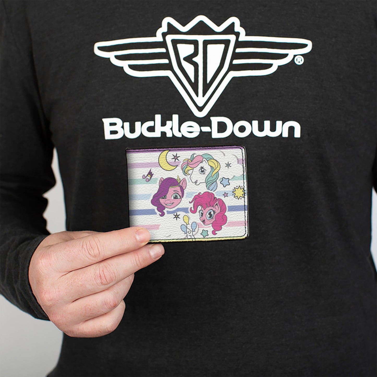 Bi-Fold Wallet - MY LITTLE PONY Three Pony Stripe and Logo White/Multi Color