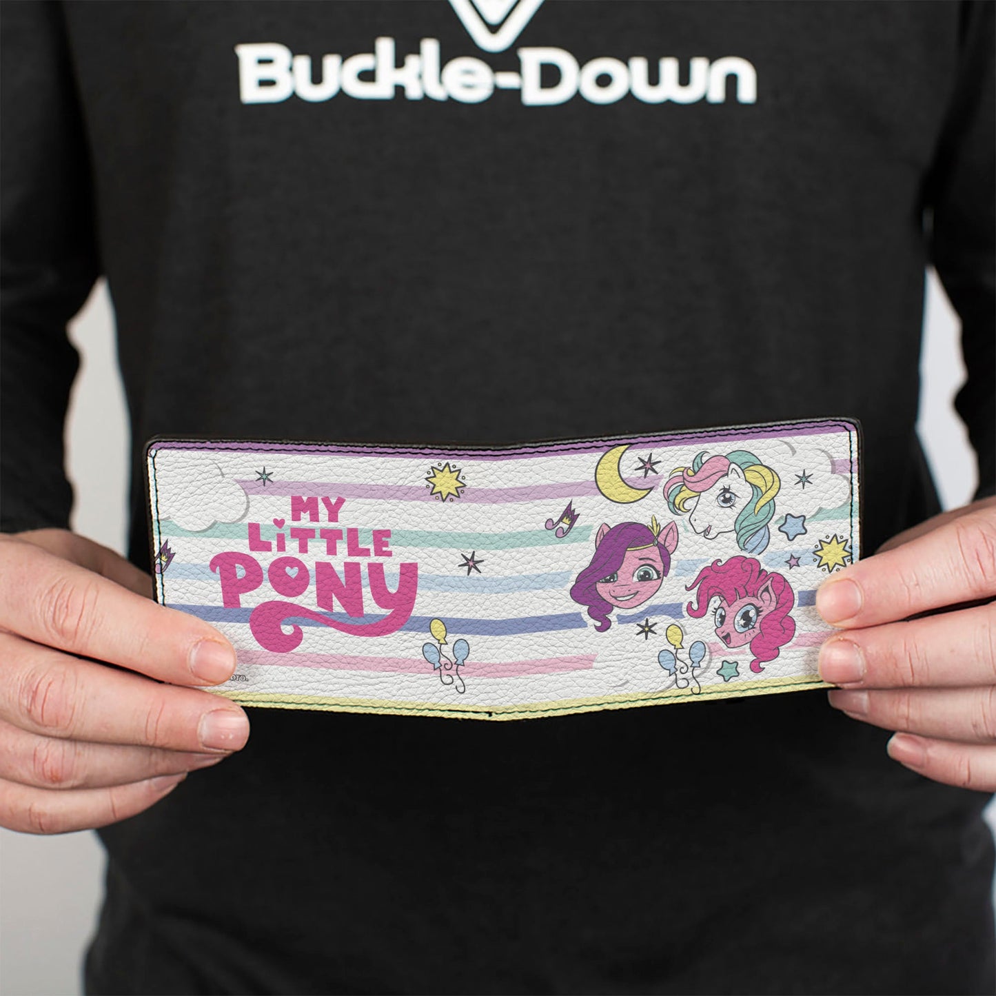 Bi-Fold Wallet - MY LITTLE PONY Three Pony Stripe and Logo White/Multi Color