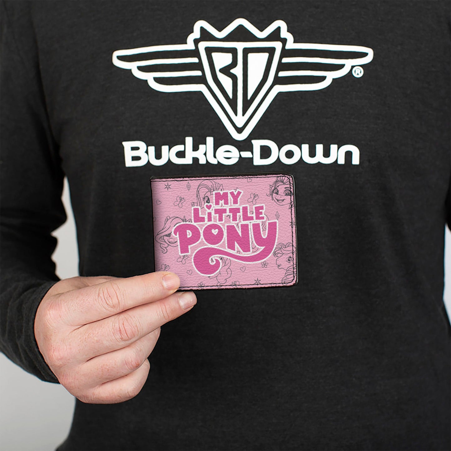Bi-Fold Wallet - MY LITTLE PONY Title Logo with Pony and Cutie Mark Collage Pink