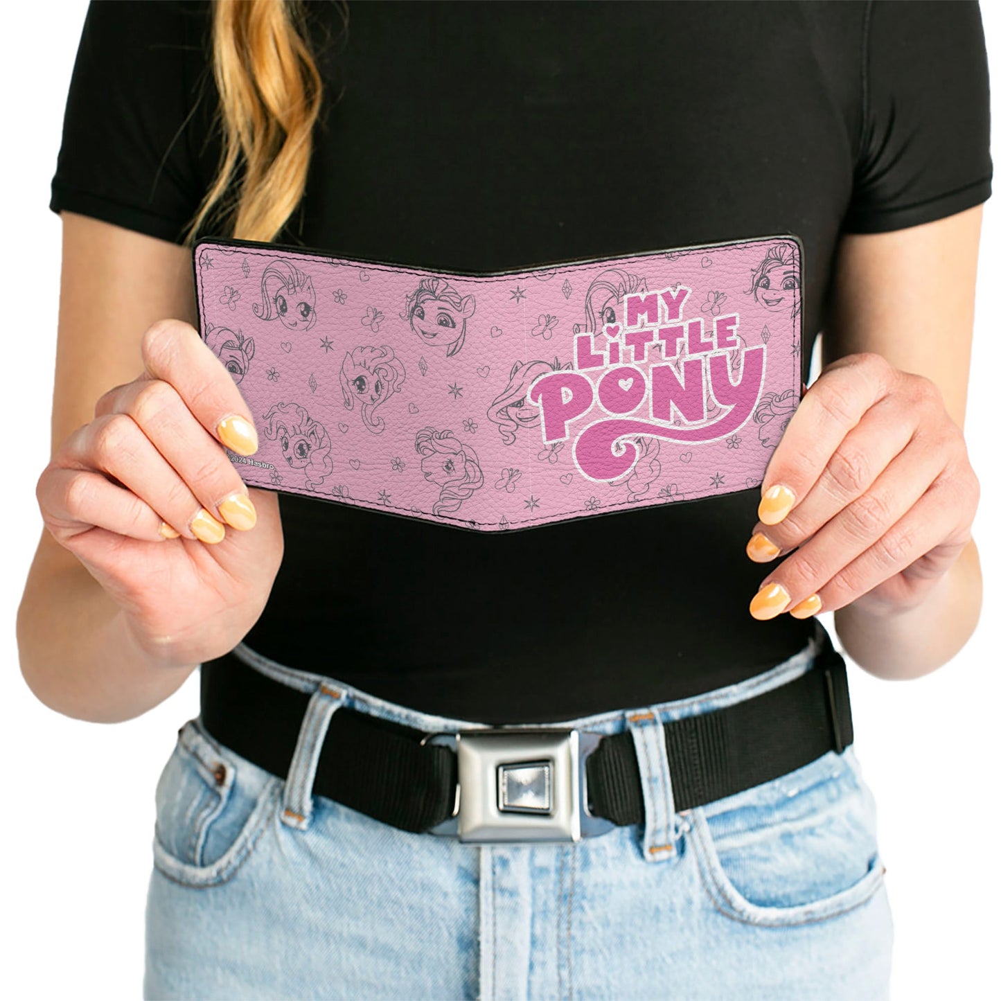 Bi-Fold Wallet - MY LITTLE PONY Title Logo with Pony and Cutie Mark Collage Pink