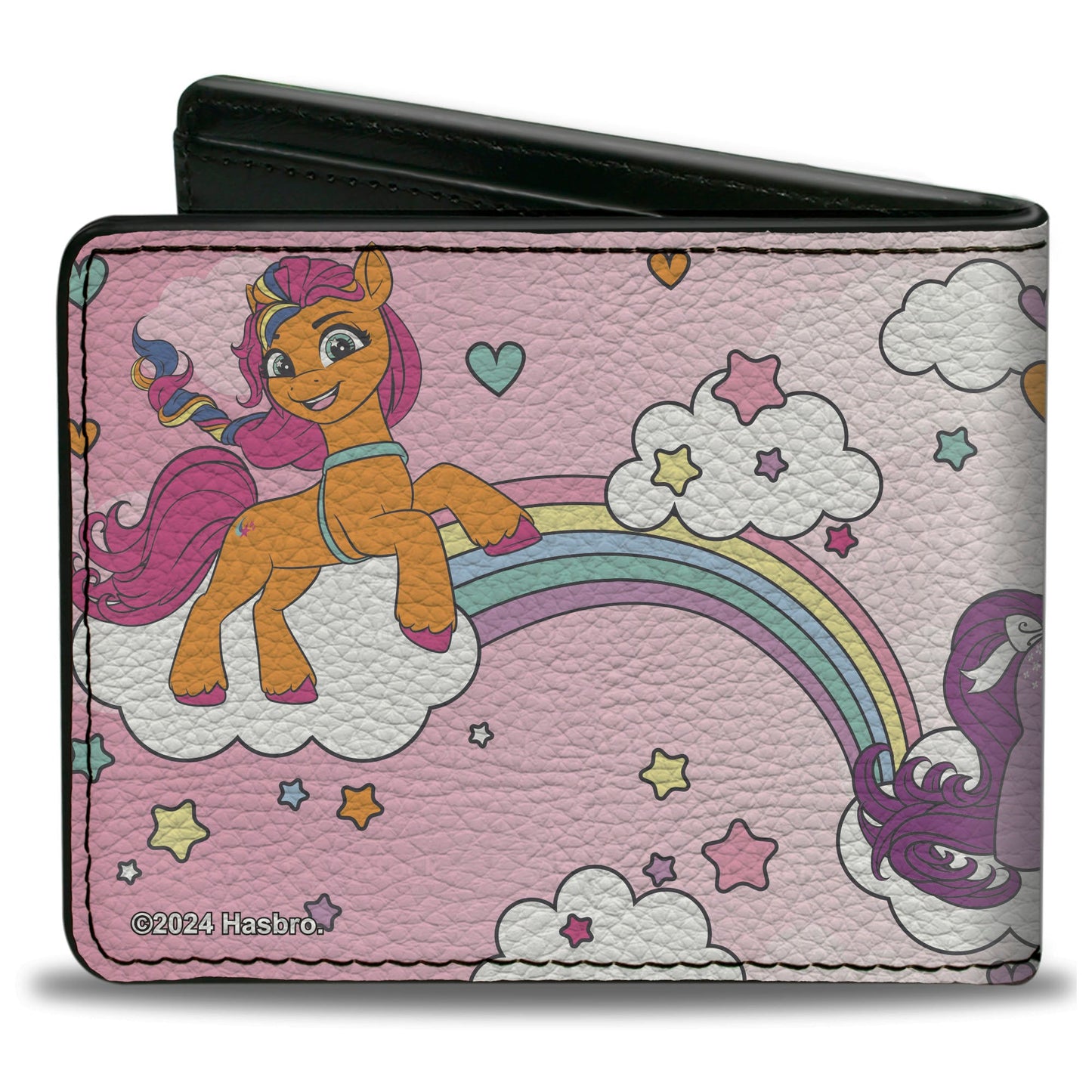 Bi-Fold Wallet - My Little Pony Three Pony Rainbow Cloud Scene Multi Color