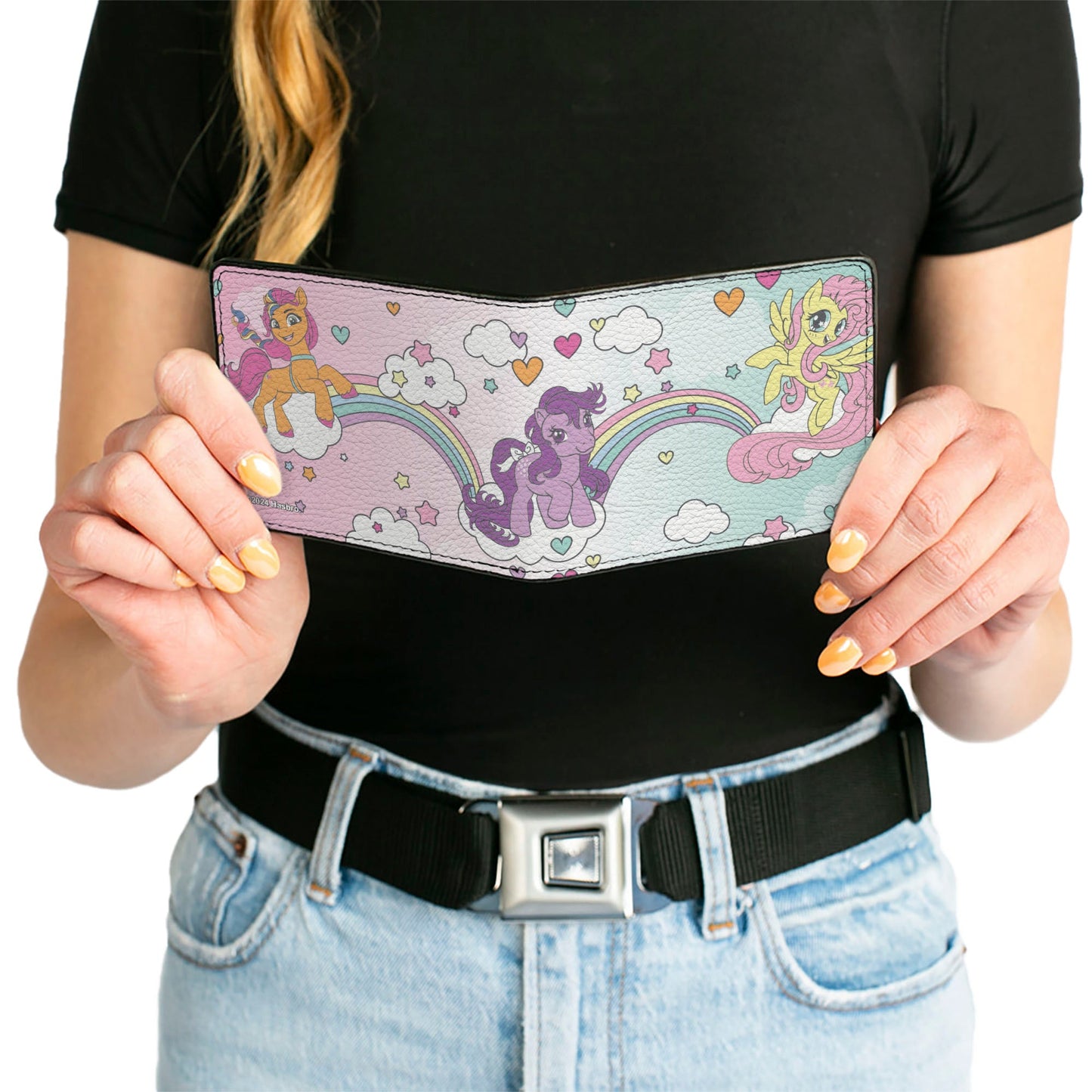 Bi-Fold Wallet - My Little Pony Three Pony Rainbow Cloud Scene Multi Color