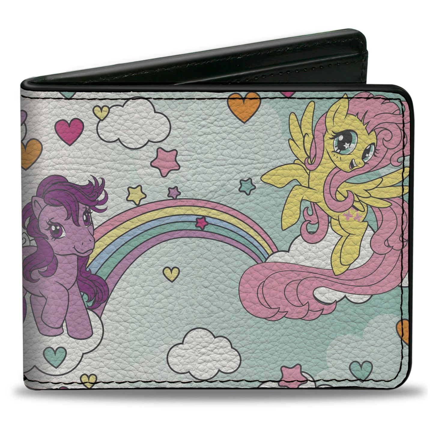 Bi-Fold Wallet - My Little Pony Three Pony Rainbow Cloud Scene Multi Color