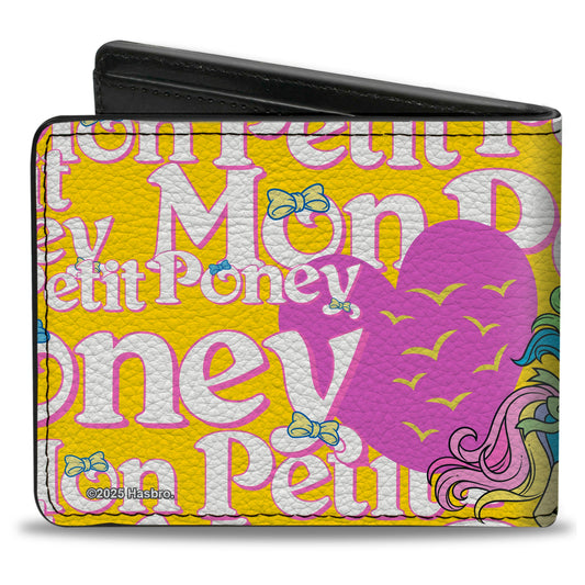Bi-Fold Wallet - MON PETIT PONEY Two Ponies and Cutie Marks Collage Yellow/Pink