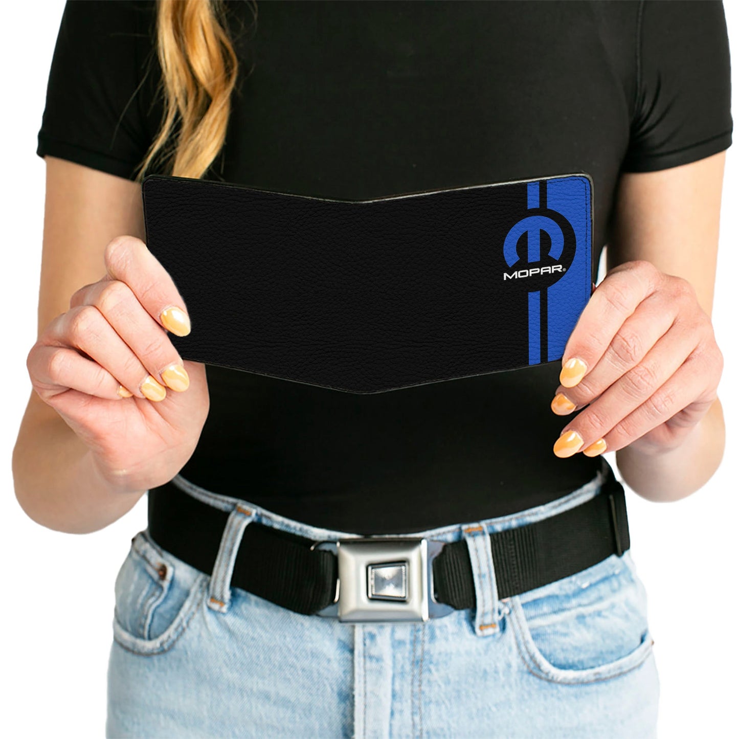 Bi-Fold Wallet - MOPAR Logo Stripe Black Blue