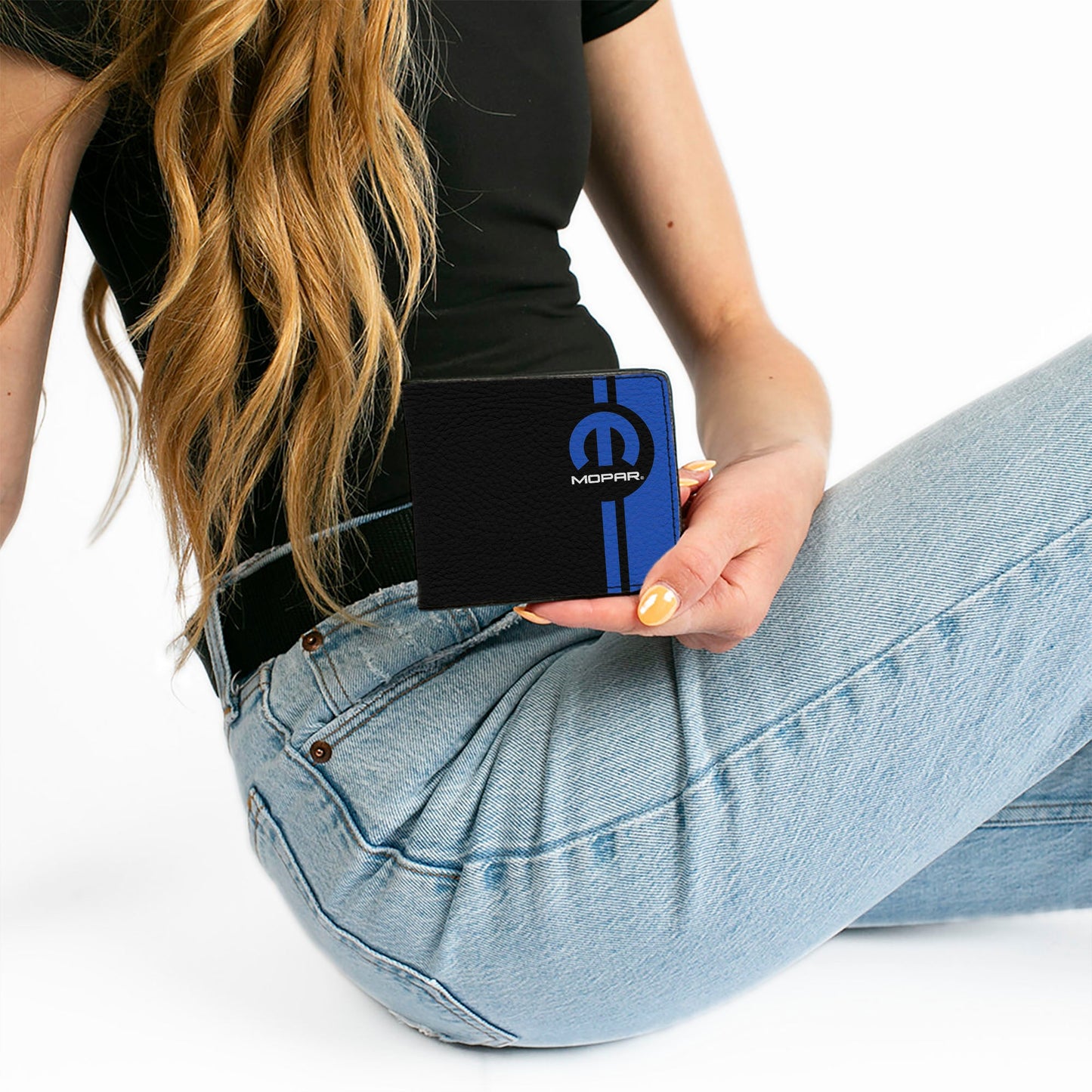 Bi-Fold Wallet - MOPAR Logo Stripe Black Blue