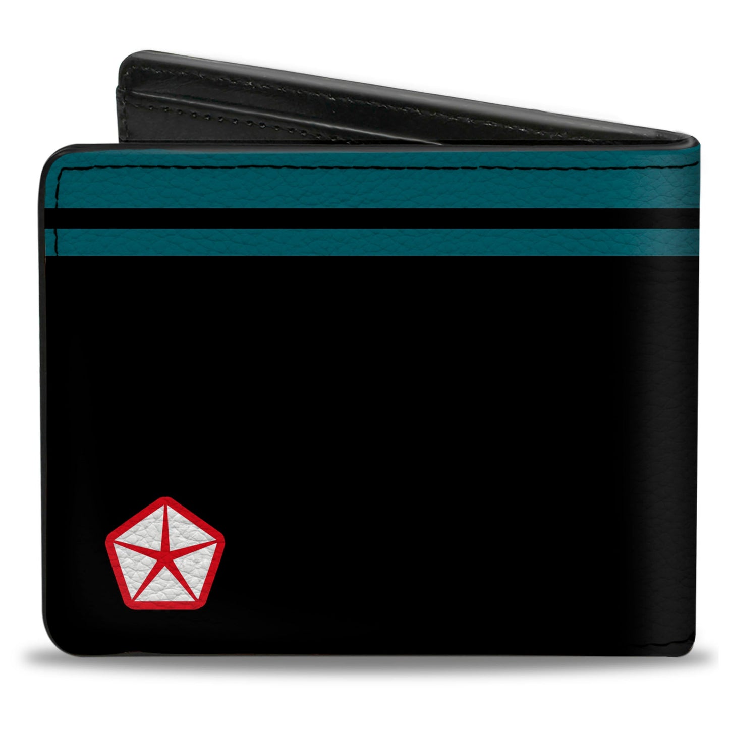 Bi-Fold Wallet - MOPAR 1954-1958 Logo + Chrysler Logo Top Stripe Black Blue Red White