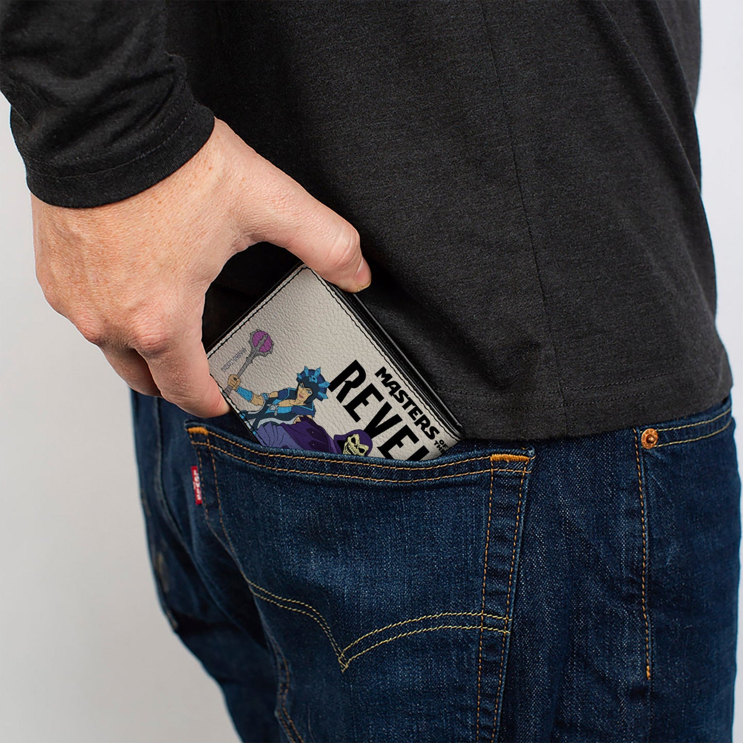 Bi-Fold Wallet - MASTERS OF THE UNIVERSE REVELATION Group Pose and Title Logo White/Black