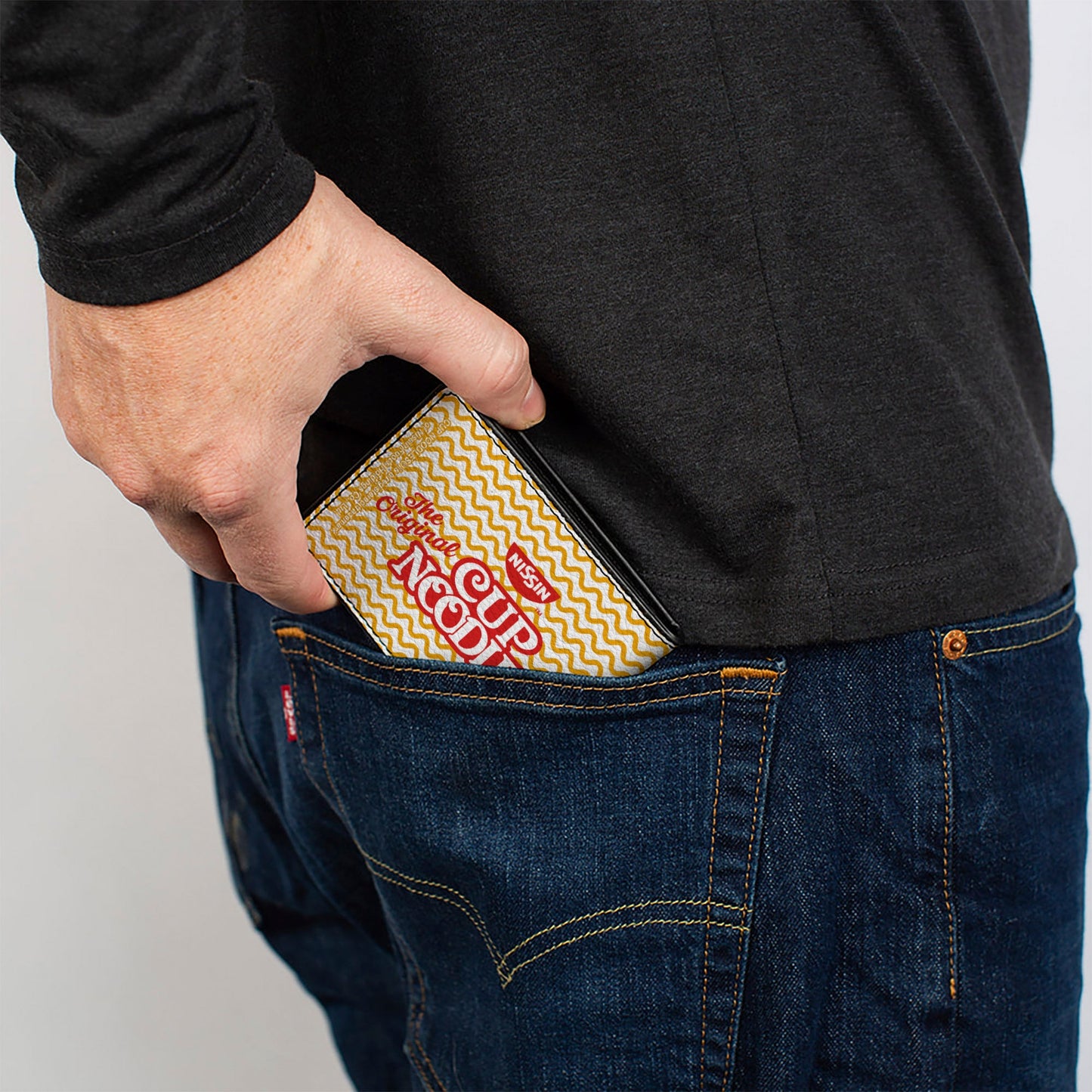 Bi-Fold Wallet - THE ORIGINAL CUP NOODLES Logo Noodle Wave White Orange Red
