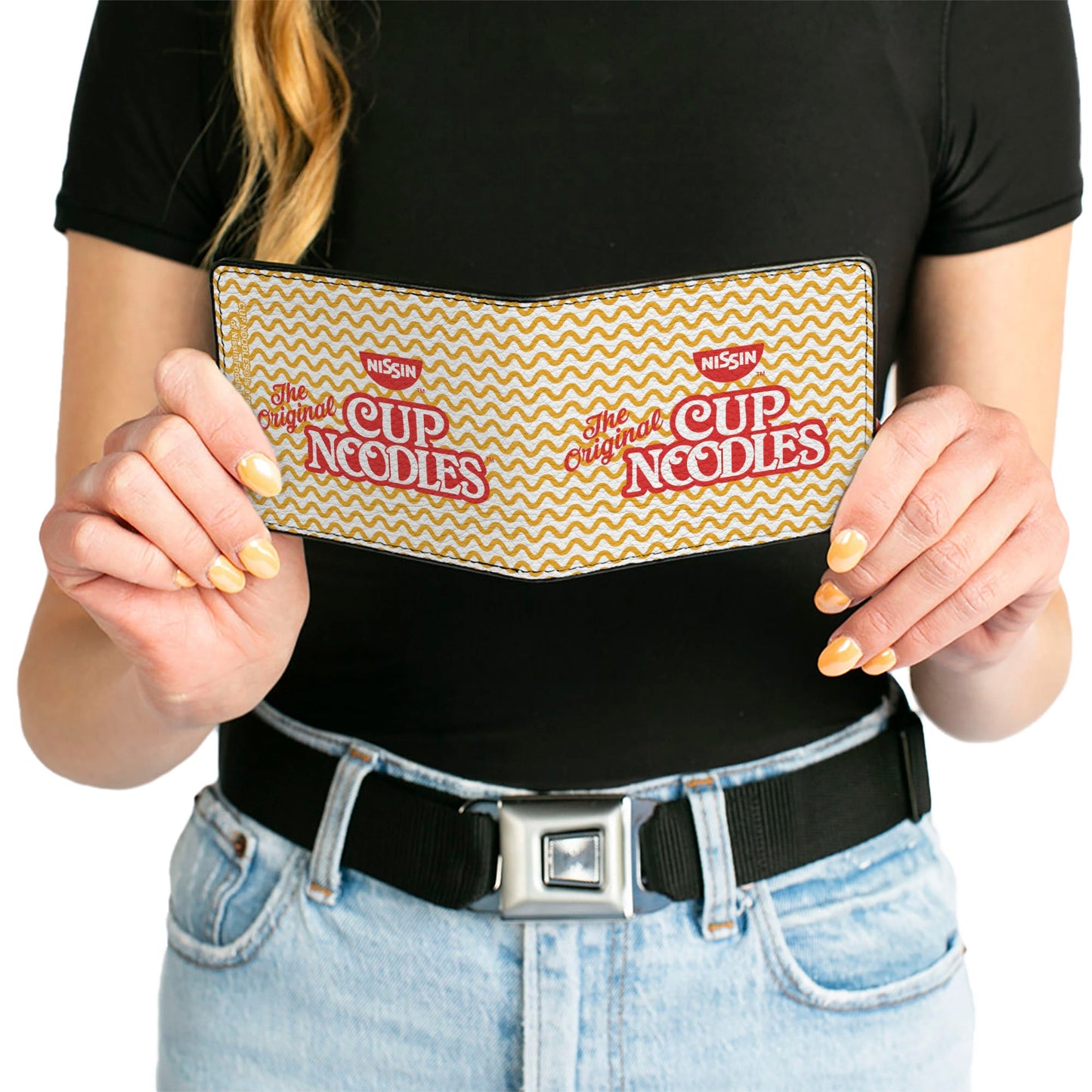 Bi-Fold Wallet - THE ORIGINAL CUP NOODLES Logo Noodle Wave White Orange Red