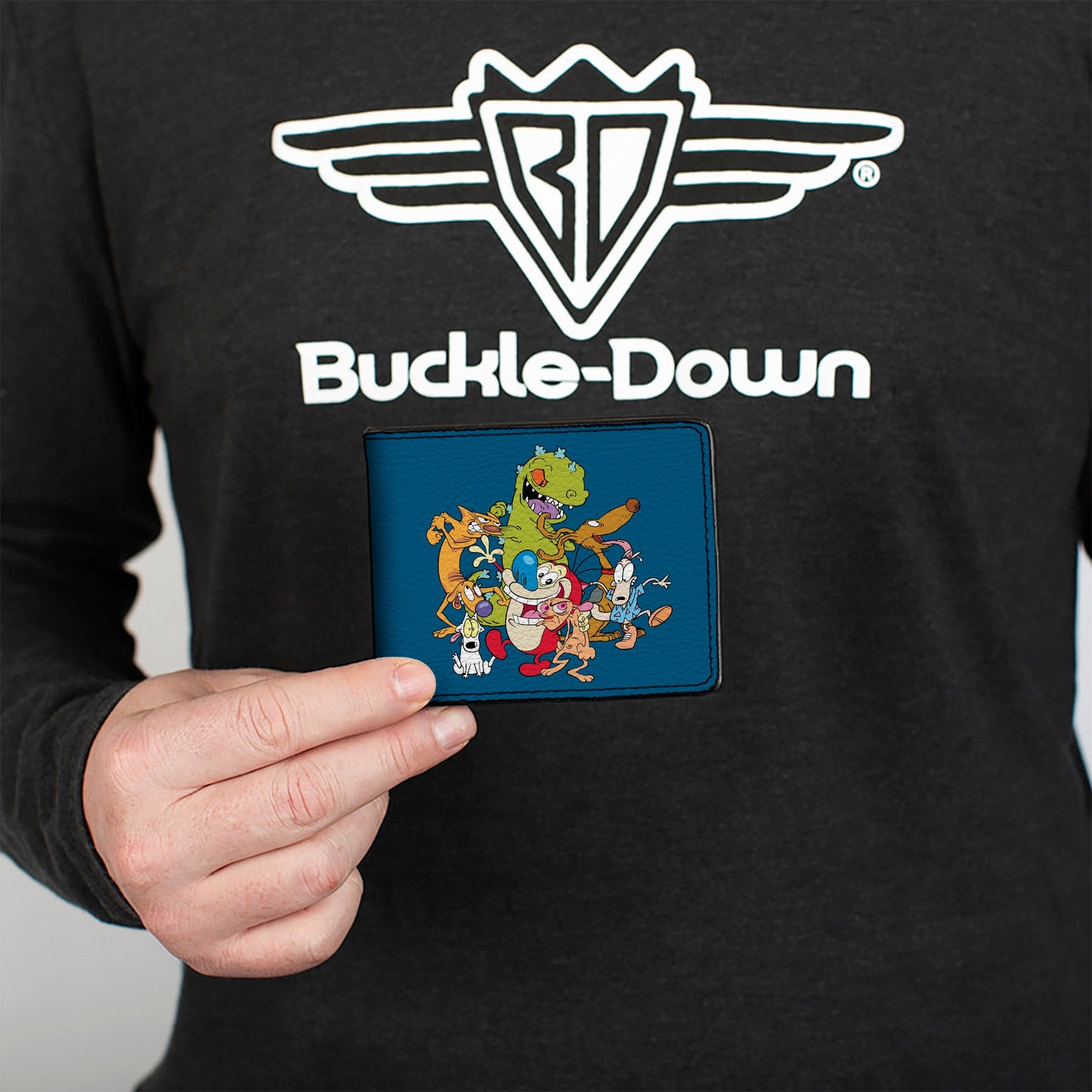 Bi-Fold Wallet - Nick 90's Rewind 7-Character Group Pose Turquoise