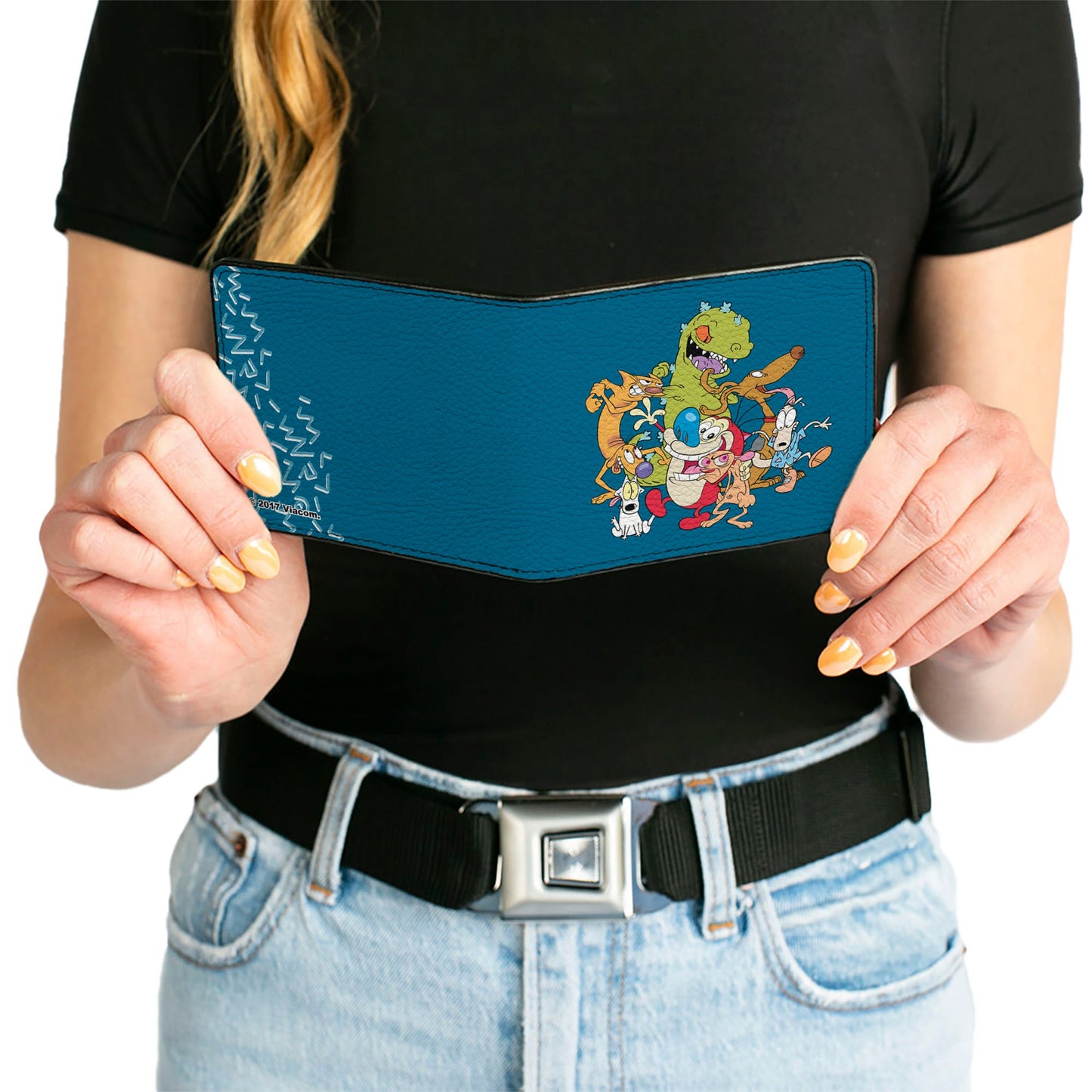 Bi-Fold Wallet - Nick 90's Rewind 7-Character Group Pose Turquoise