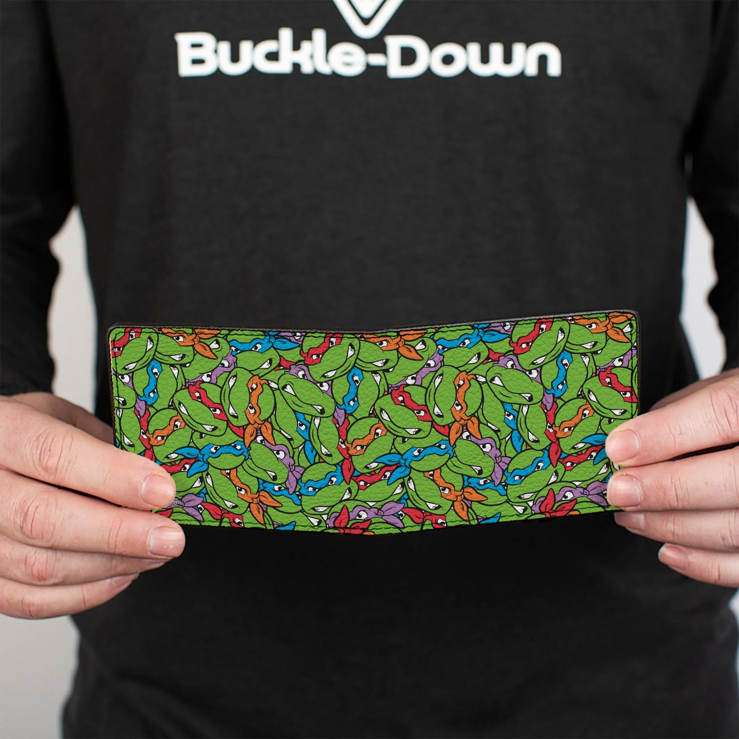 Bi-Fold Wallet - Teenage Mutant Ninja Turtles Faces Stacked Green/Multi Color