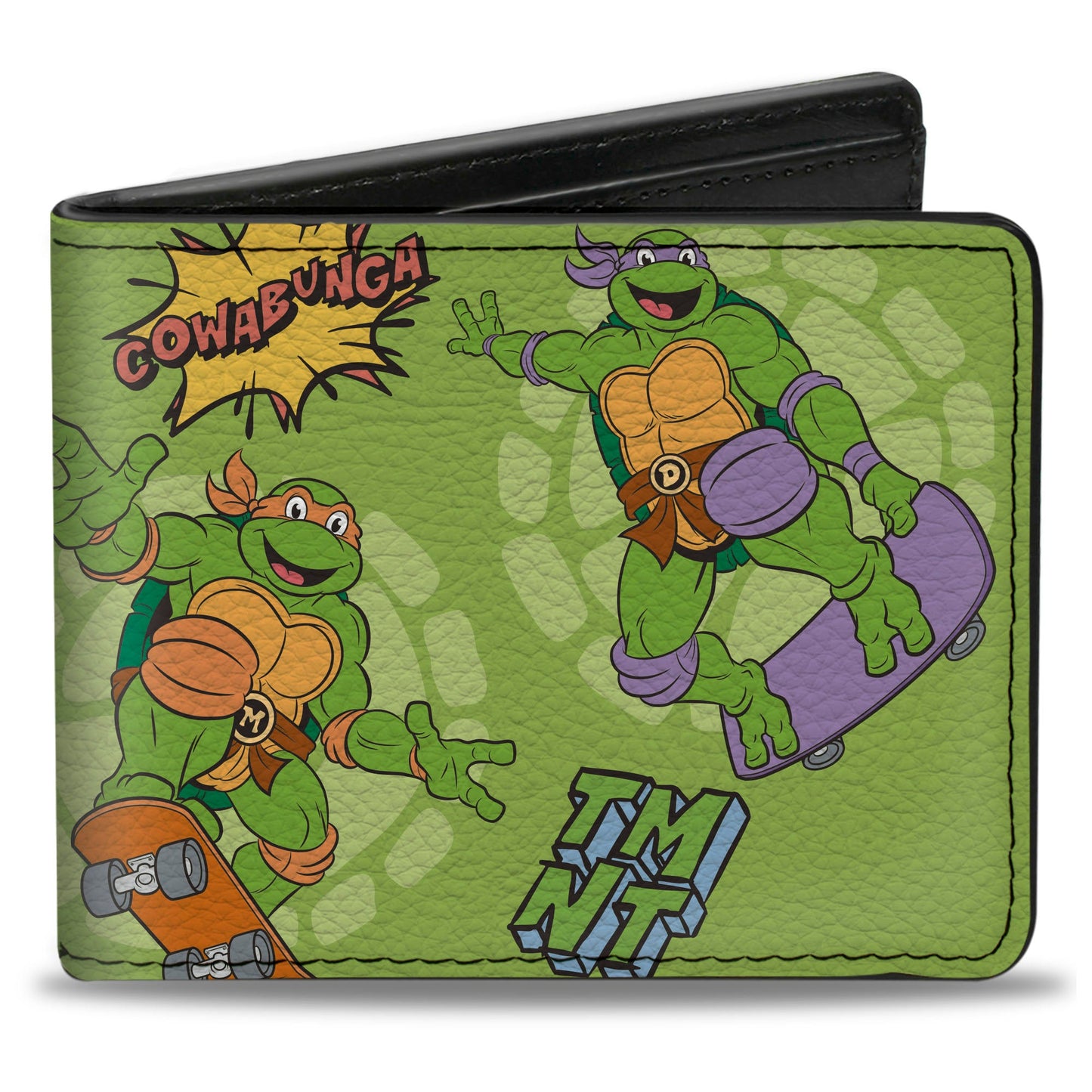 Bi-Fold Wallet - Teenage Mutant Ninja Turtles COWABUNGA Skateboarding Poses Greens