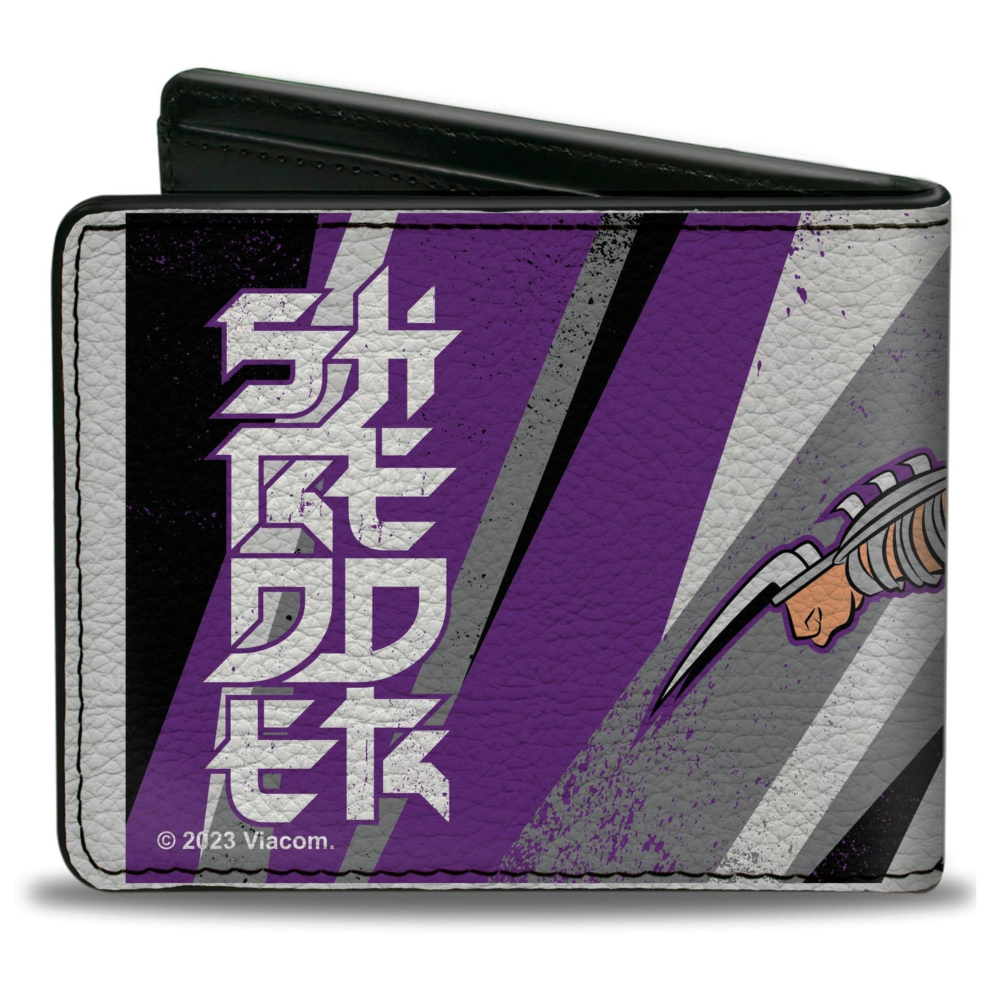 Bi-Fold Wallet - Teenage Mutant Ninja Turtles SHREDDER Action Pose and Text Black/Purples