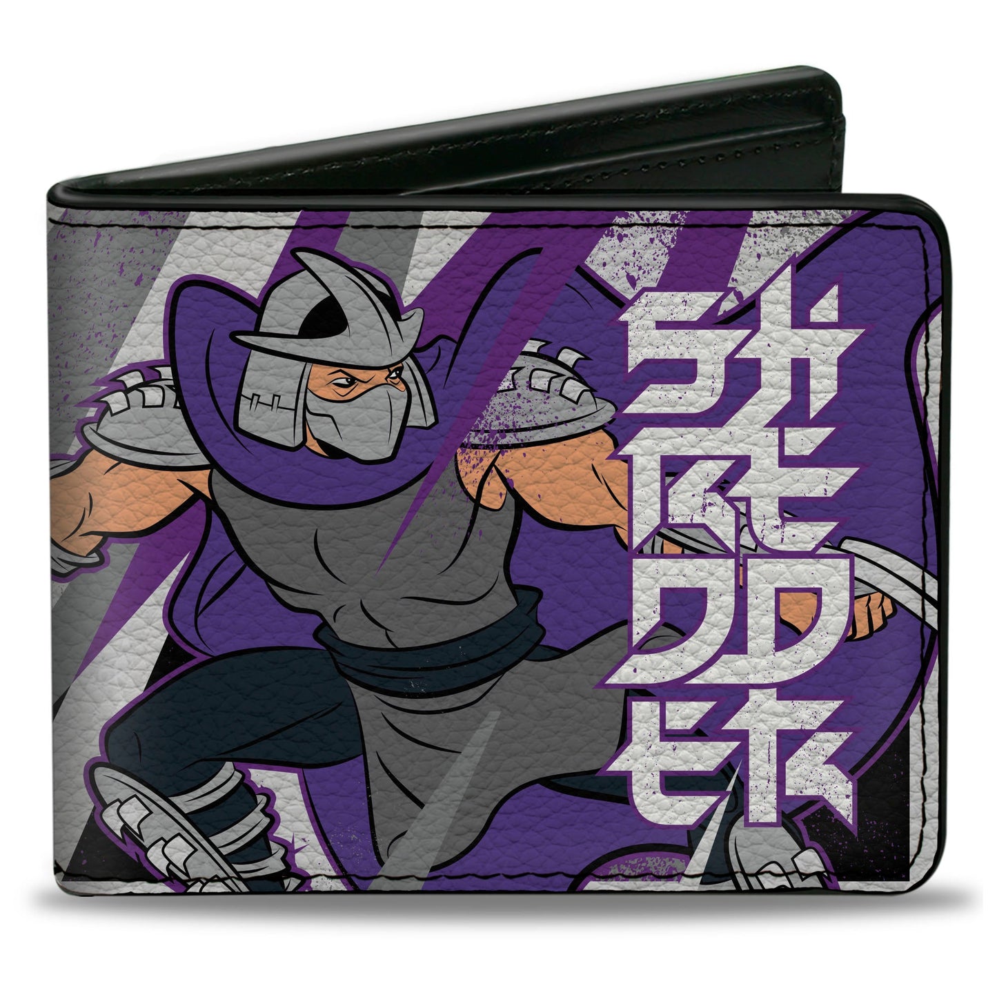 Bi-Fold Wallet - Teenage Mutant Ninja Turtles SHREDDER Action Pose and Text Black/Purples