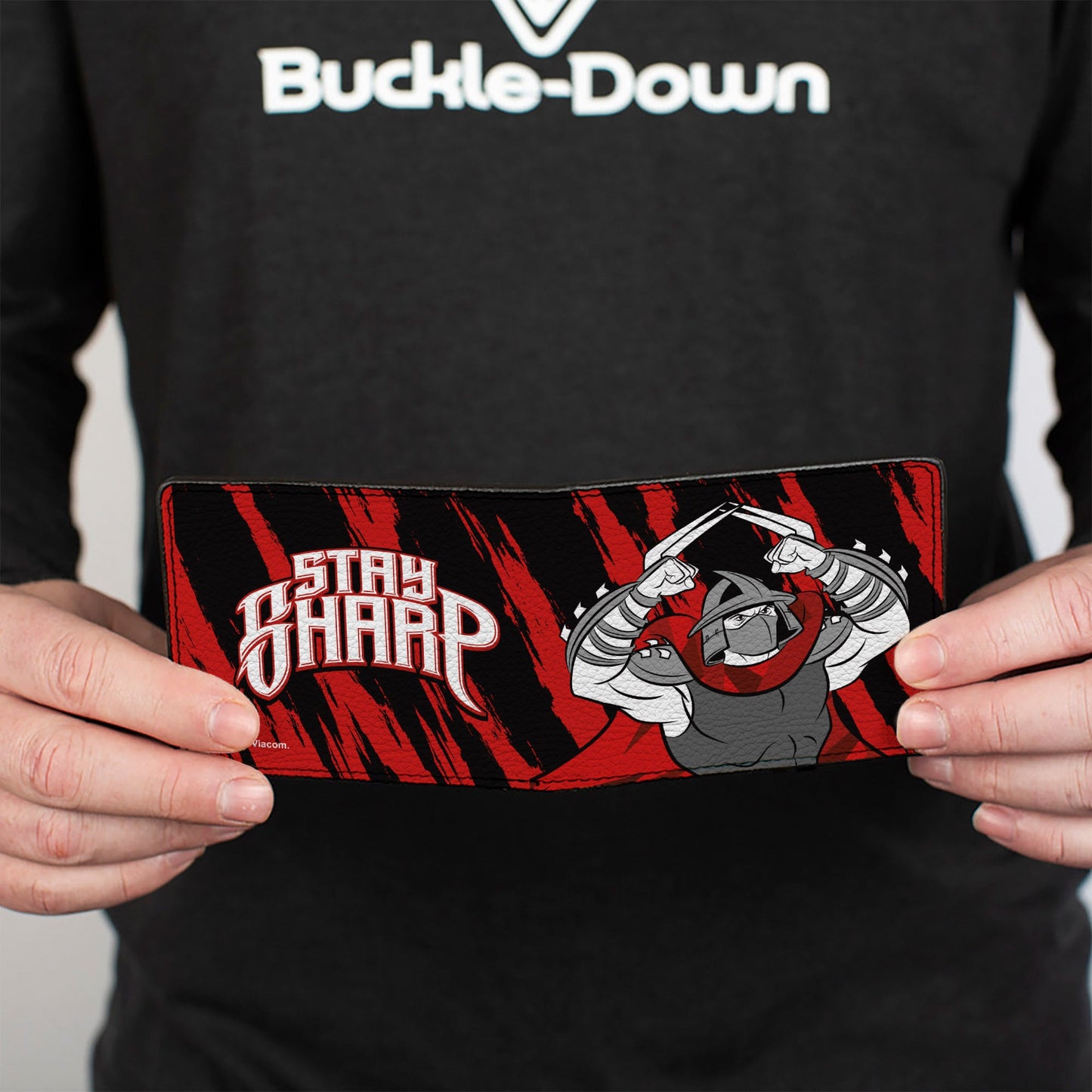 Bi-Fold Wallet - Teenage Mutant Ninja Turtles Shredder STAY SHARP Pose Black/Red