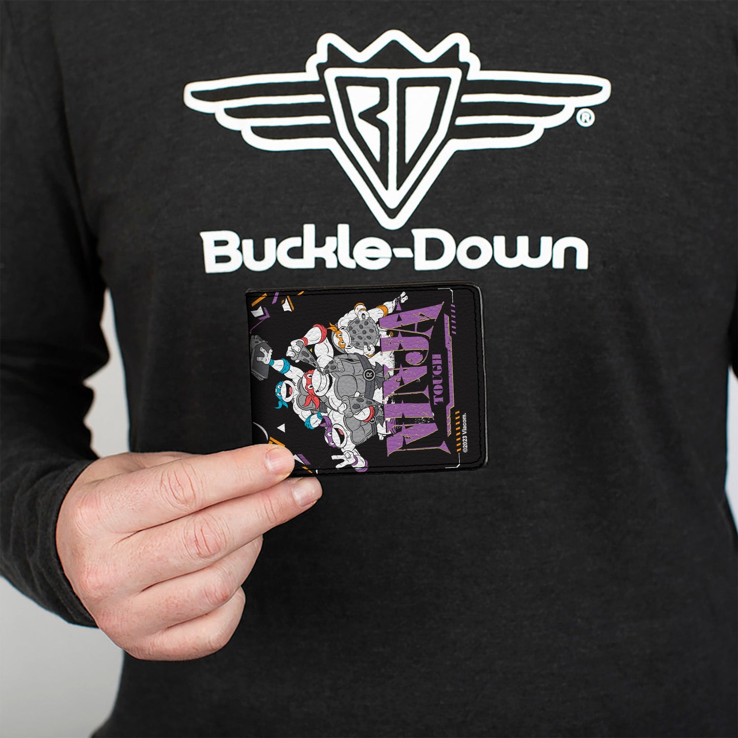 Bi-Fold Wallet - Teenage Mutant Ninja Turtles NINJA TOUGH Group Pose and Enemies Black/Multi Color