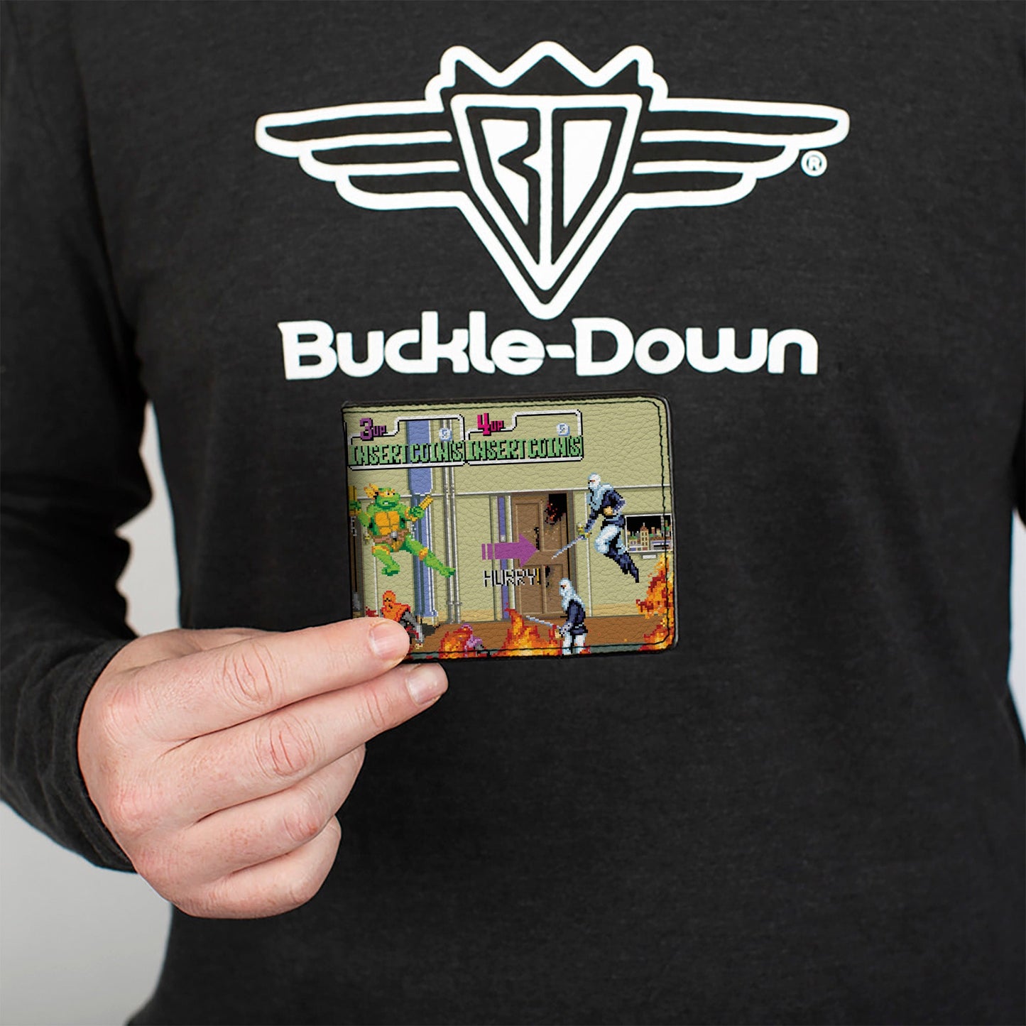 Bi-Fold Wallet - Teenage Mutant Ninja Turtles 8-Bit Video Battle Scene