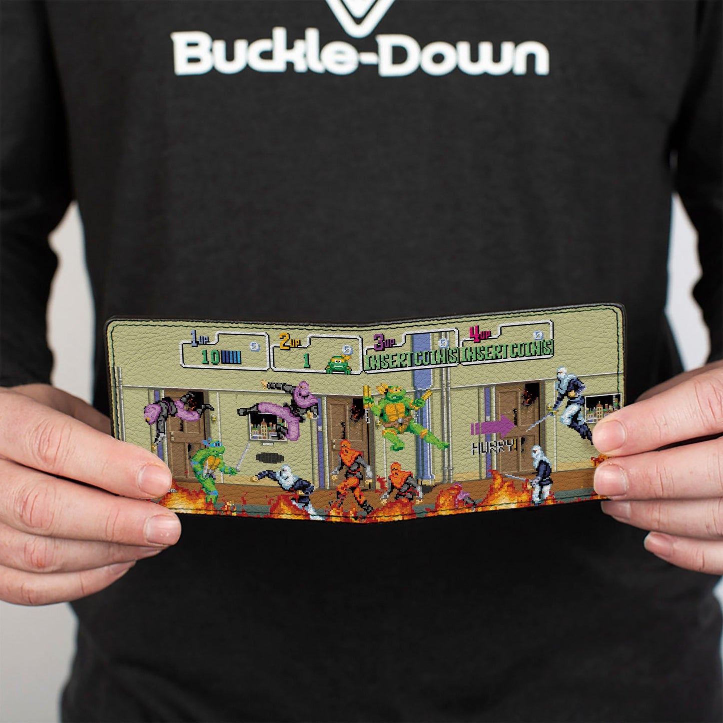 Bi-Fold Wallet - Teenage Mutant Ninja Turtles 8-Bit Video Battle Scene