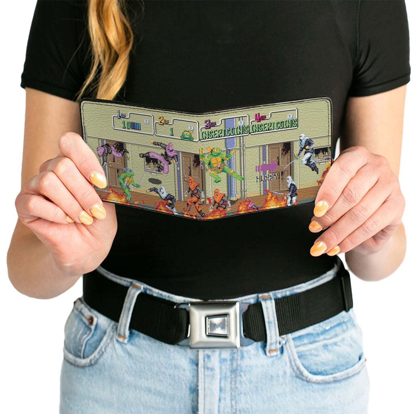 Bi-Fold Wallet - Teenage Mutant Ninja Turtles 8-Bit Video Battle Scene