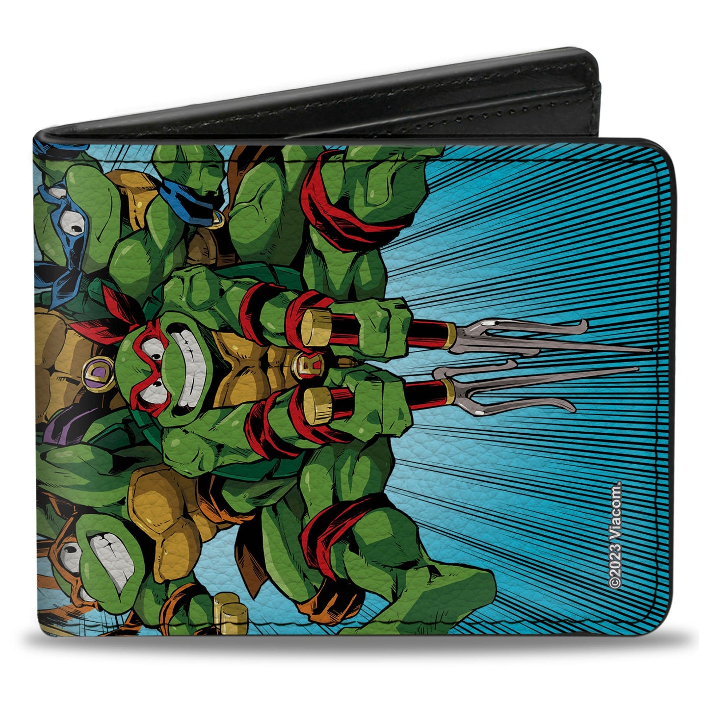Bi-Fold Wallet - Teenage Mutant Ninja Turtles TURTLE POWER Group Pose Rays Blues