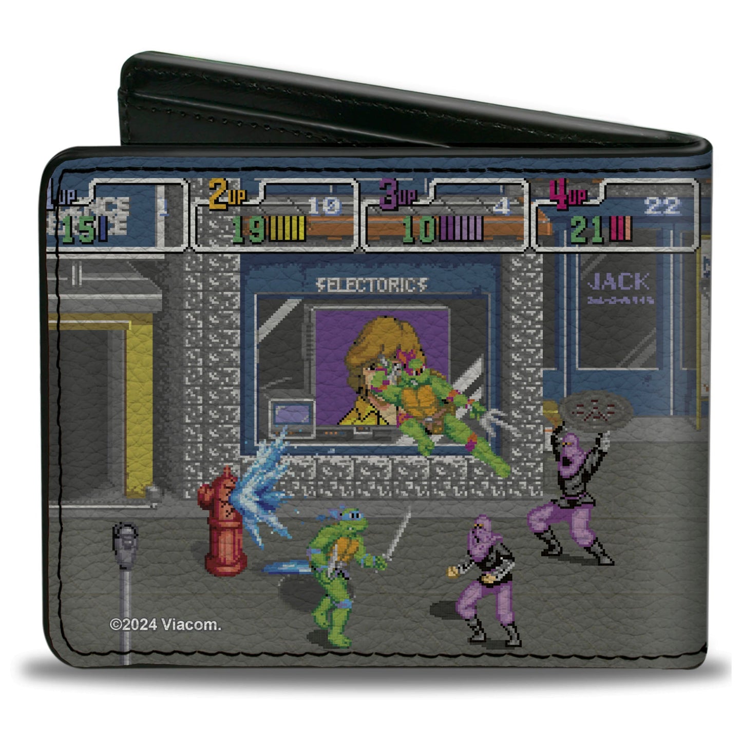 Bi-Fold Wallet - Teenage Mutant Ninja Turtles Battle Purple Foot Soldier Ninja Arcade Scene