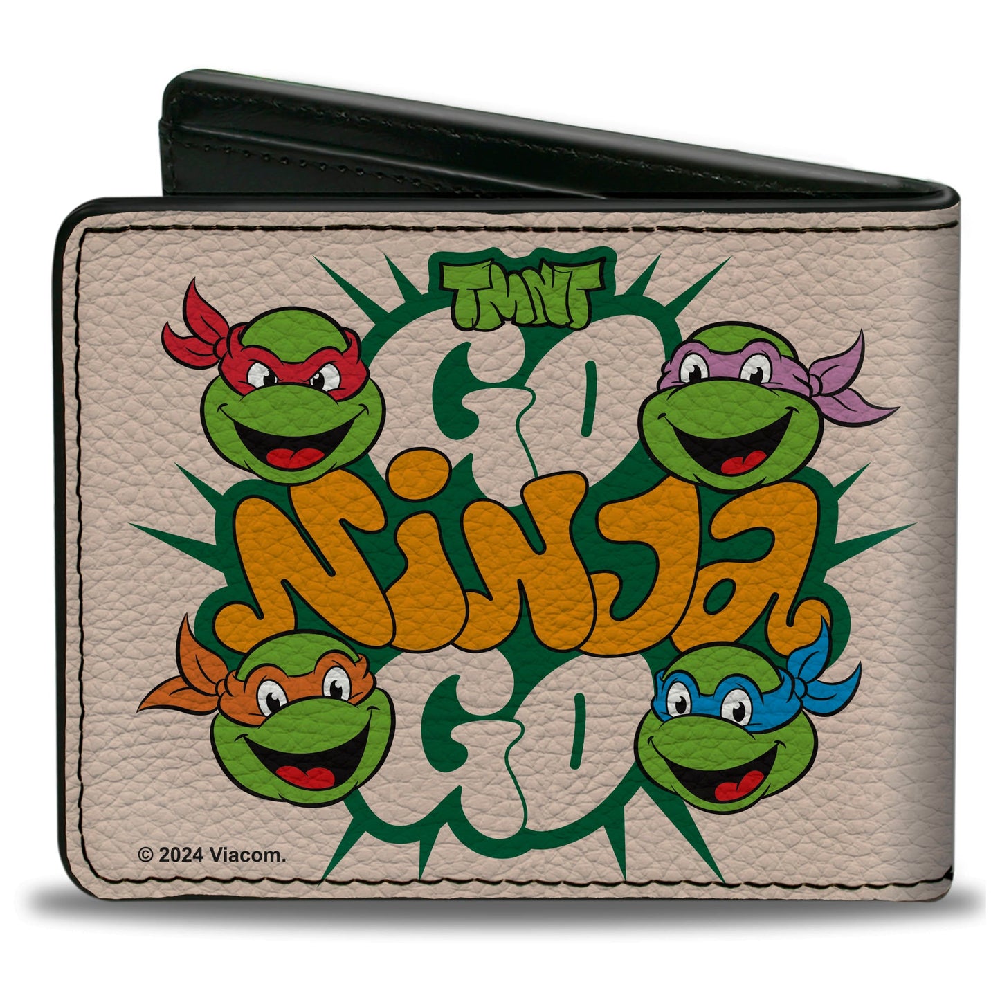 Bi-Fold Wallet - Teenage Mutant Ninja Turtles GO NINJA GO Faces White