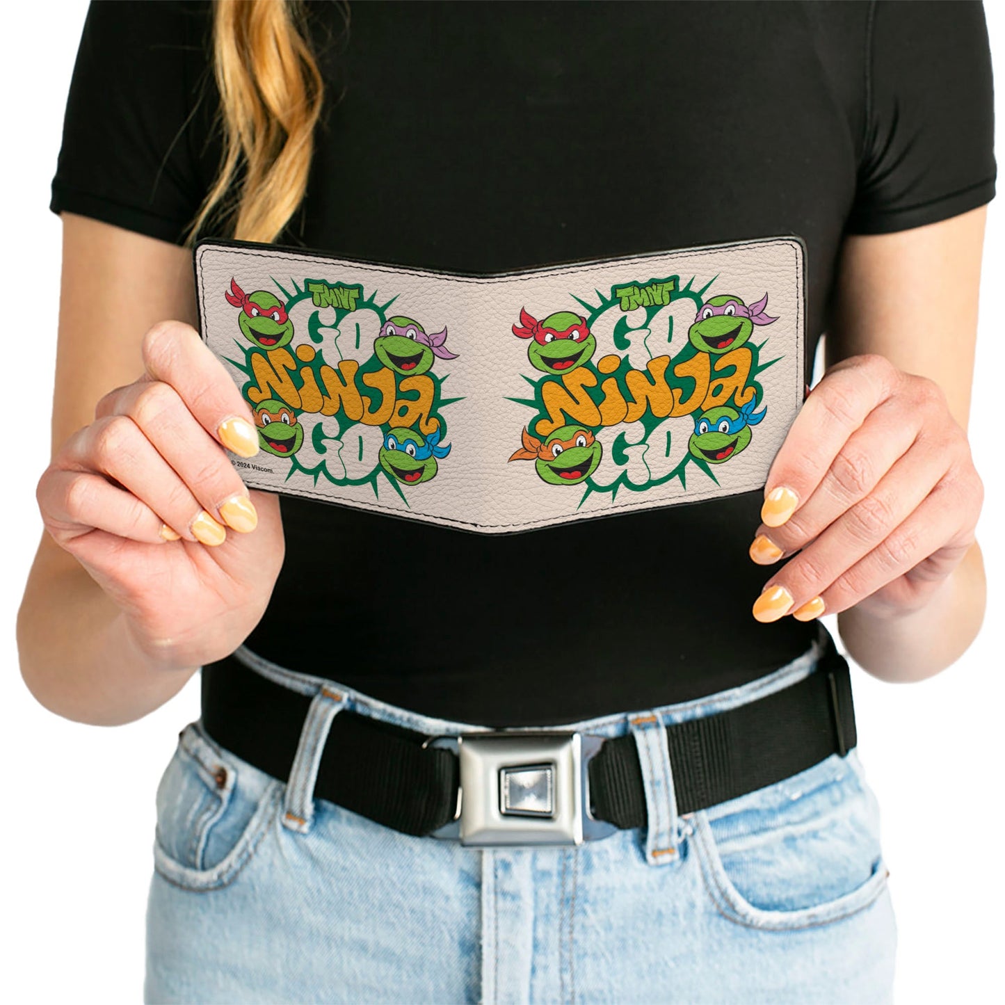 Bi-Fold Wallet - Teenage Mutant Ninja Turtles GO NINJA GO Faces White