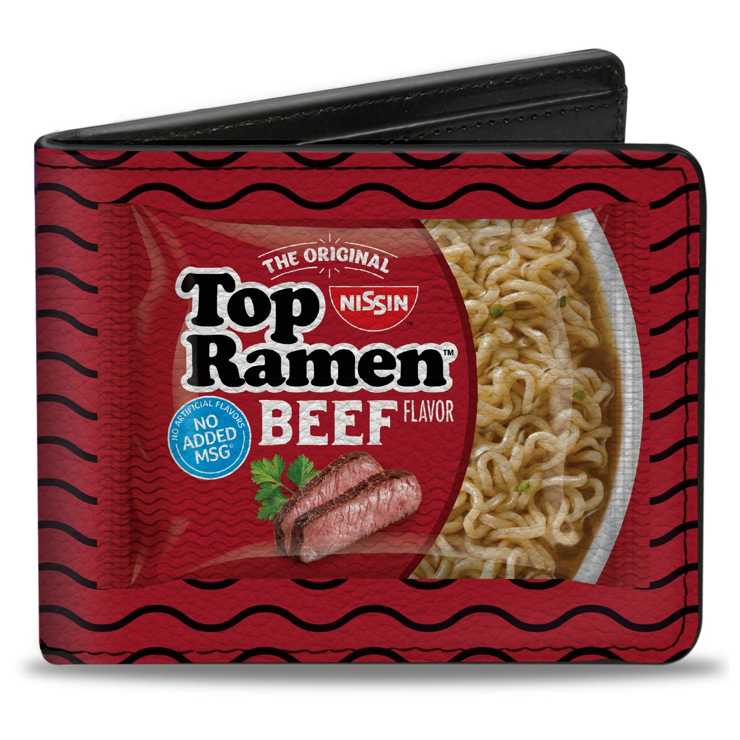 Bi-Fold Wallet - Top Ramen Vivid Beef + Hot & Spicy Beef Packages Noodle Wave Red Purple Black