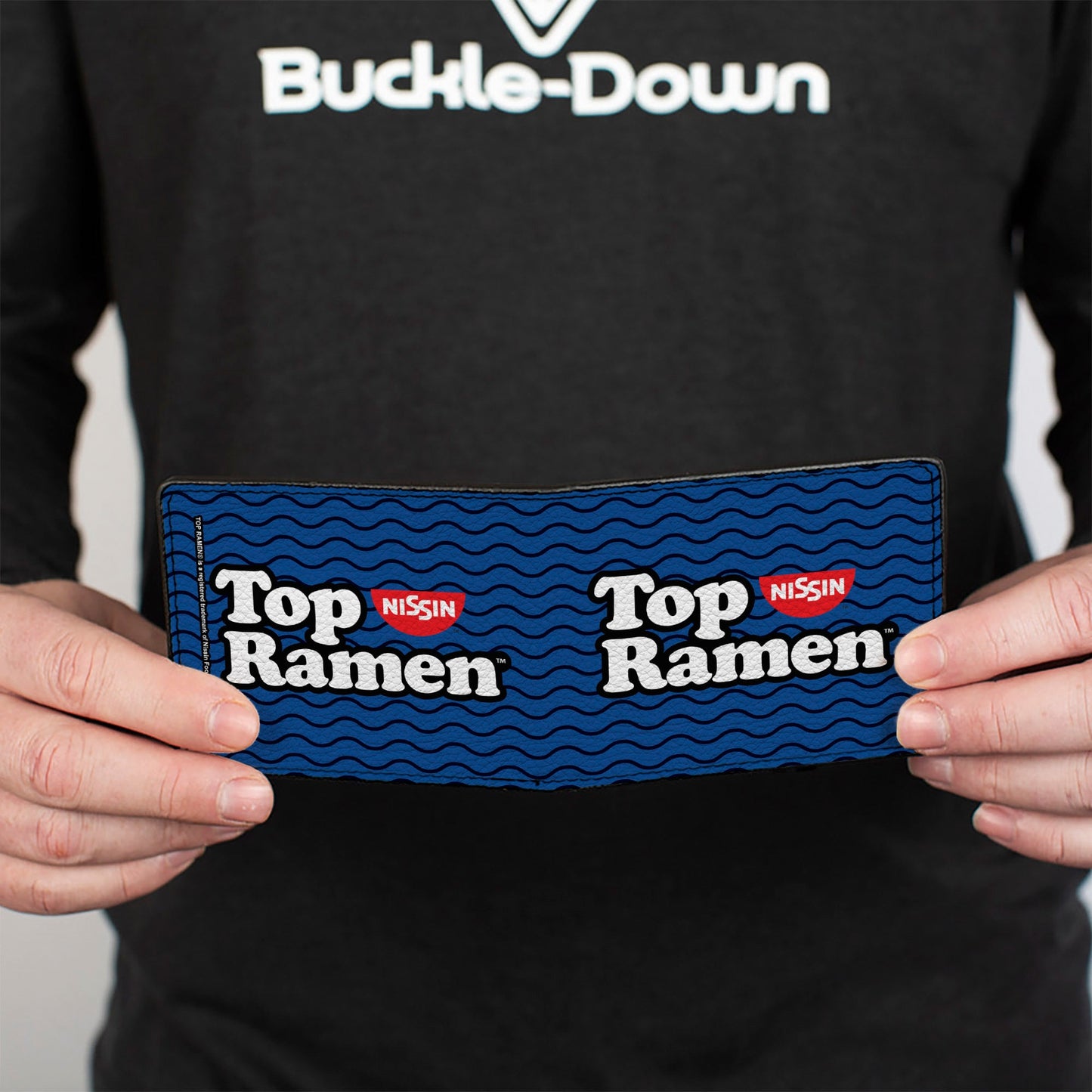 Bi-Fold Wallet - TOP RAMEN Noodle Wave Blue Black White