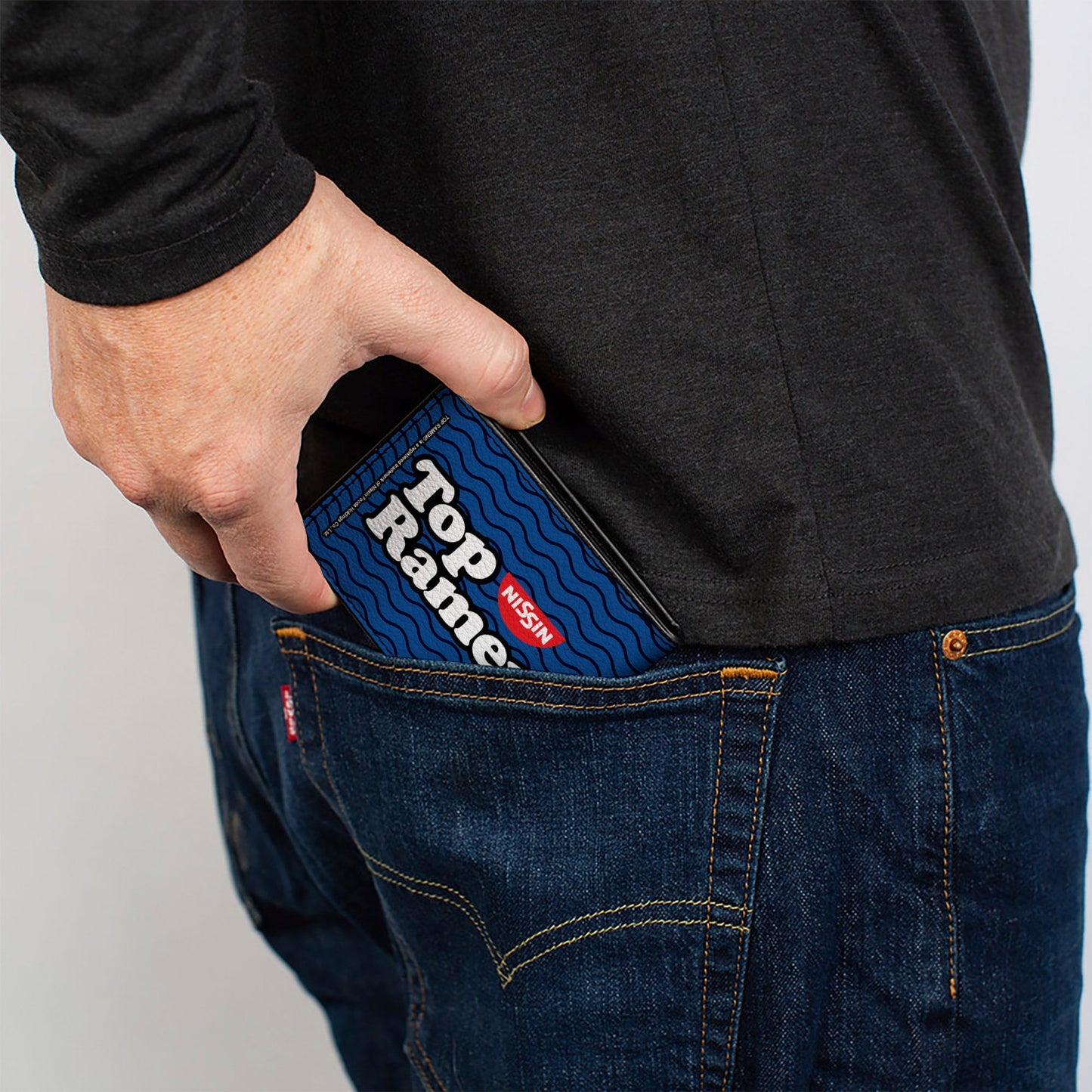 Bi-Fold Wallet - TOP RAMEN Noodle Wave Blue Black White