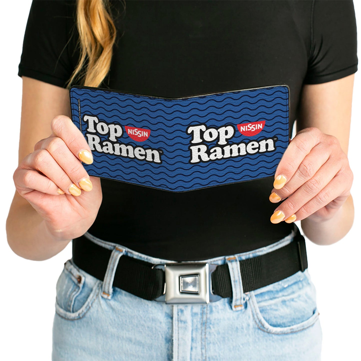 Bi-Fold Wallet - TOP RAMEN Noodle Wave Blue Black White