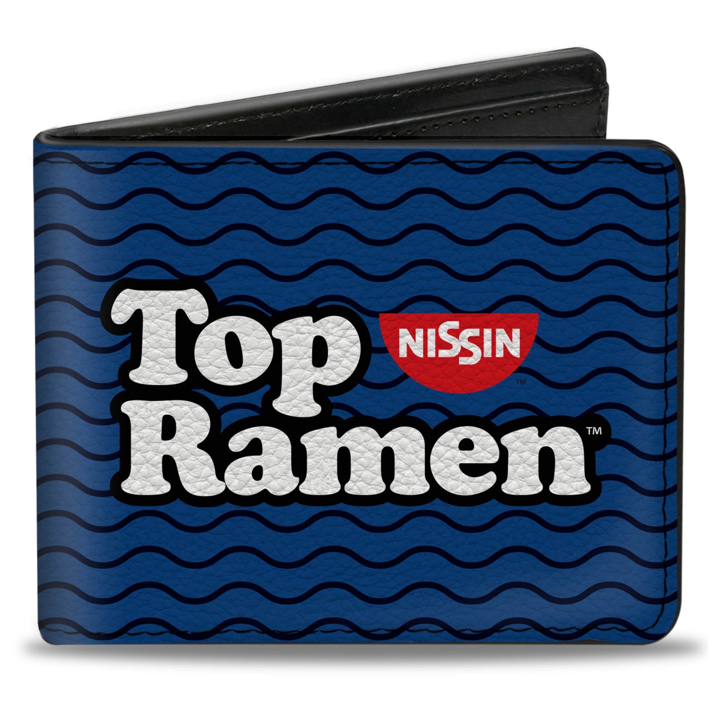 Bi-Fold Wallet - TOP RAMEN Noodle Wave Blue Black White