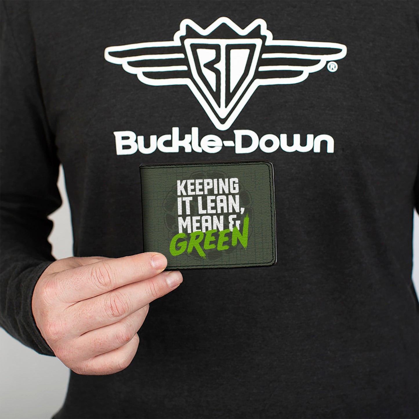 Bi-Fold Wallet - KEEP IT LEAN, MEAN & GREEN + Classic Teenage Mutant Ninja Turtles Group Pose Gray
