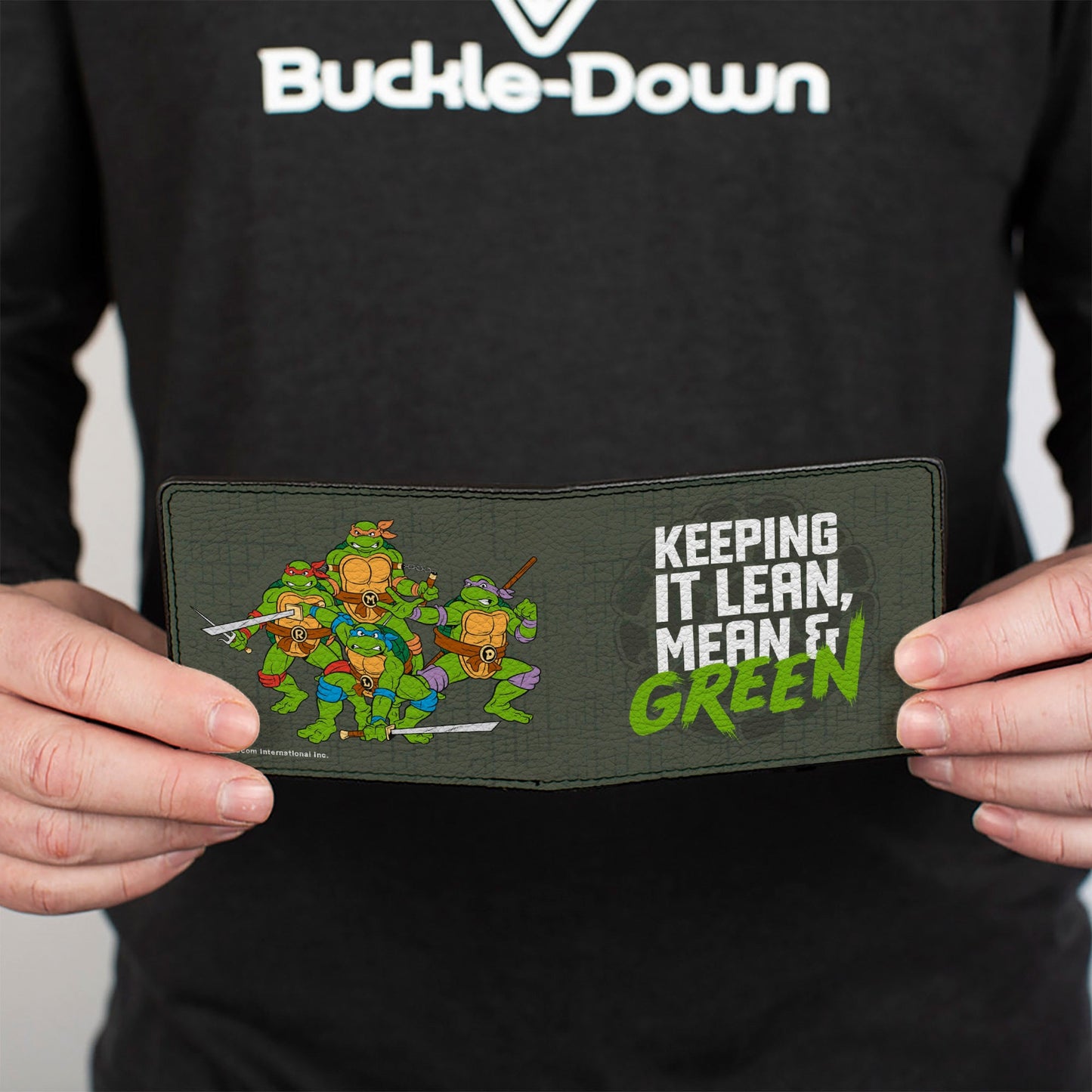 Bi-Fold Wallet - KEEP IT LEAN, MEAN & GREEN + Classic Teenage Mutant Ninja Turtles Group Pose Gray