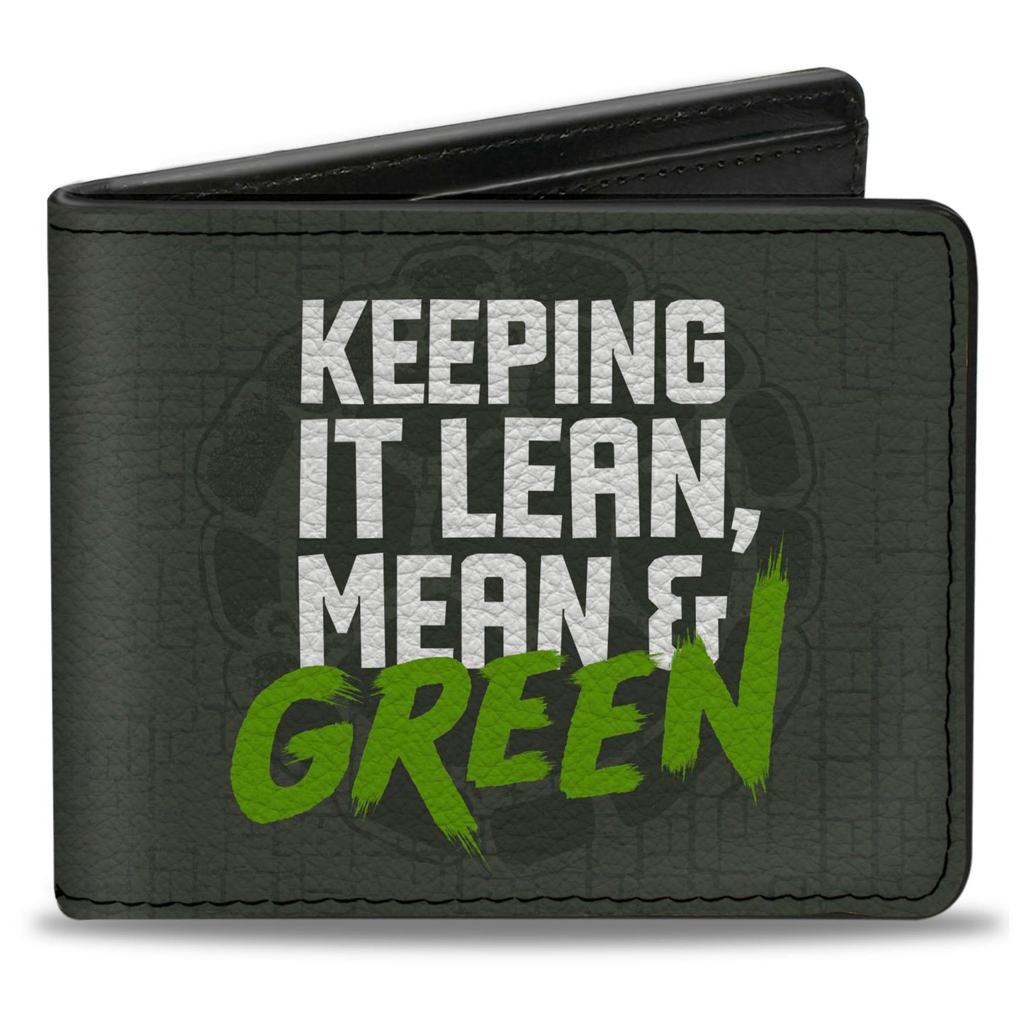 Bi-Fold Wallet - KEEP IT LEAN, MEAN & GREEN + Classic Teenage Mutant Ninja Turtles Group Pose Gray