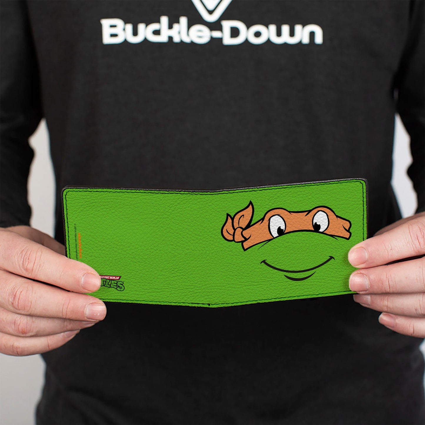 Bi-Fold Wallet - Classic TMNT Michaelangelo Face CLOSE-UP Green Orange