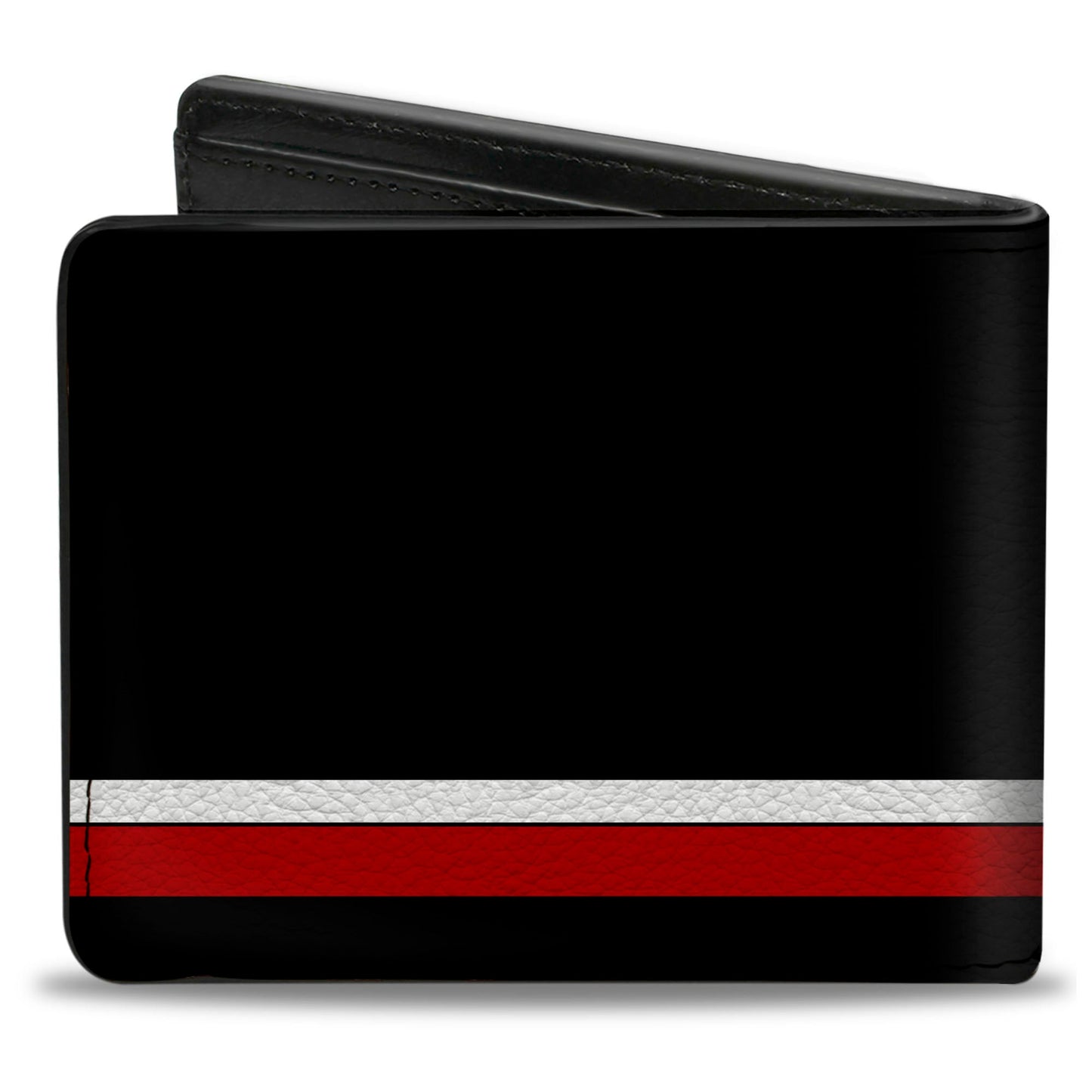 Bi-Fold Wallet - PLYMOUTH Text Stripe Black White Red