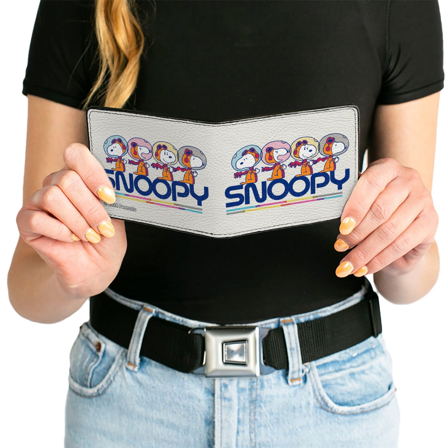 Bi-Fold Wallet - Peanuts Astronaut Snoopy Launch Poses and Text White/Multi Color