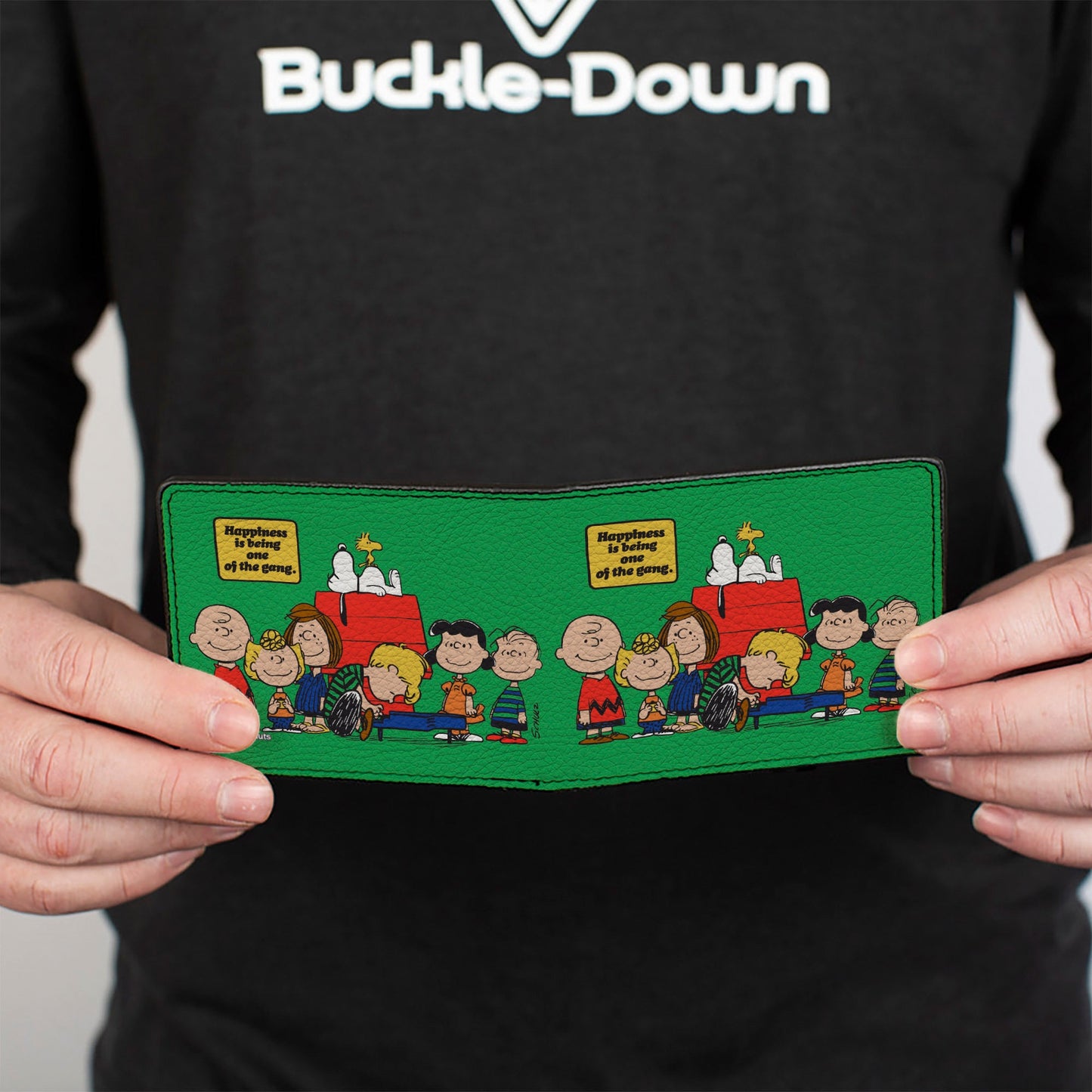 Bi-Fold Wallet - Peanuts Gang HAPINESS IS BEING ONE OF THE GANG Group Pose Green
