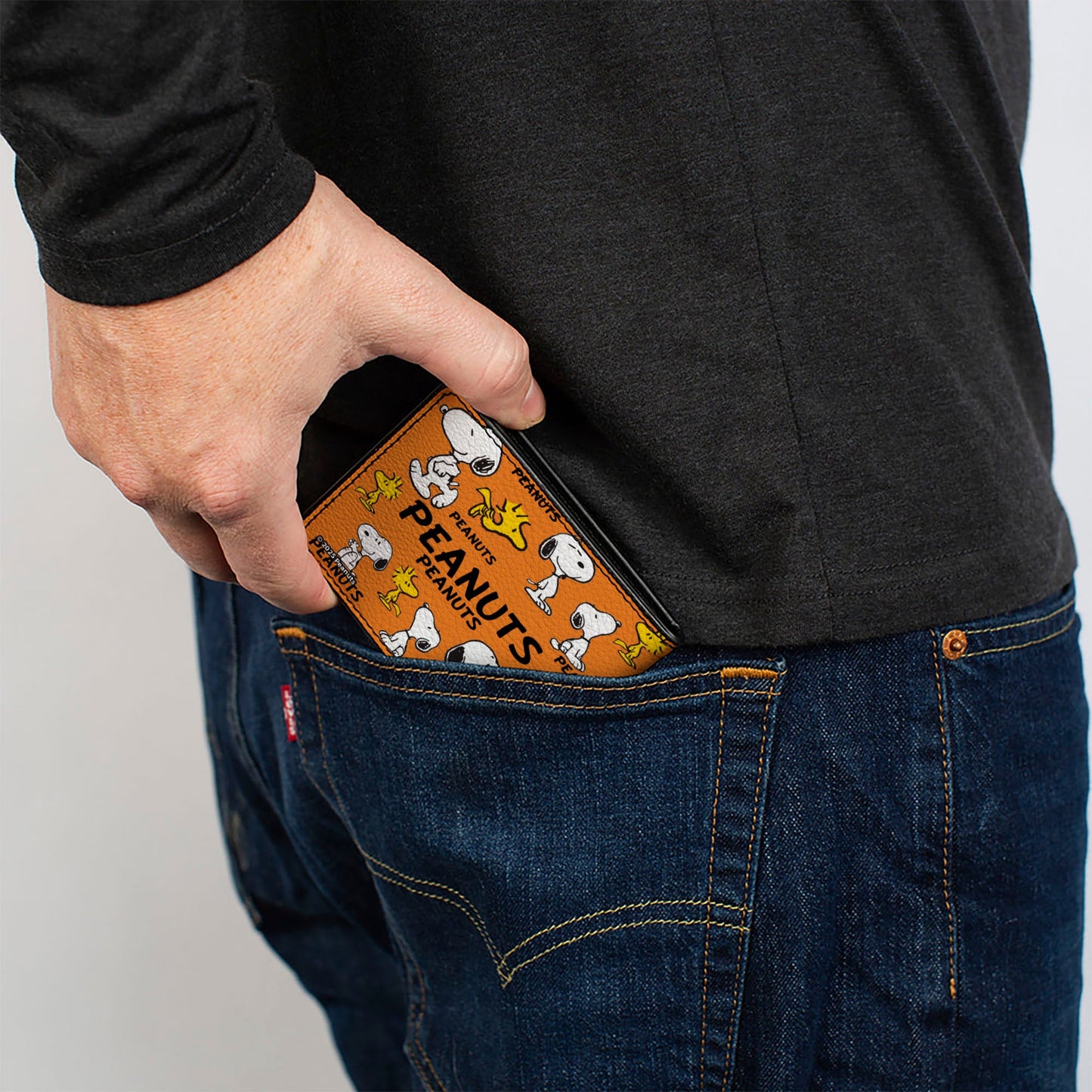 Bi-Fold Wallet - PEANUTS Snoopy and Woodstock Poses Collage Orange
