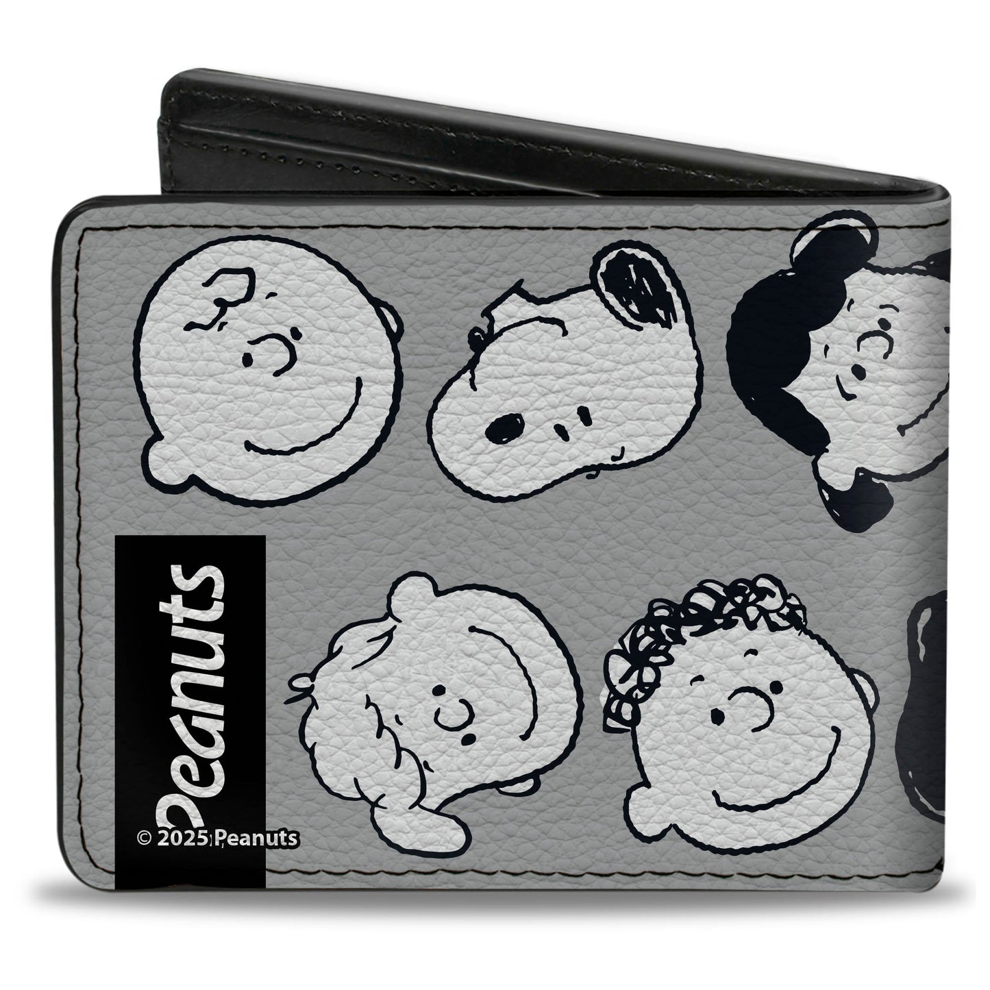 Bi-Fold Wallet - Peanuts Gang Ten Character Faces Gray/Black/White